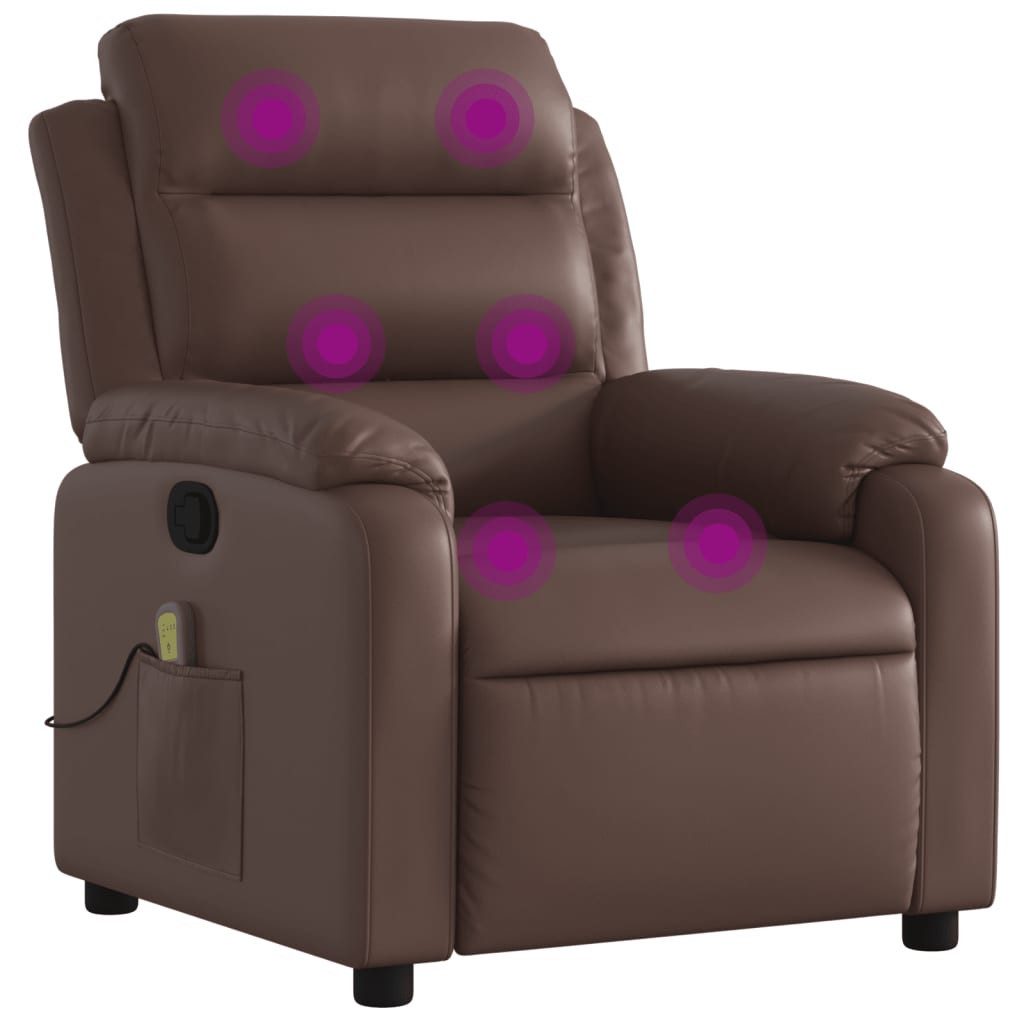 vidaXL Sessel Massagesessel Braun Kunstleder (1-St) günstig online kaufen