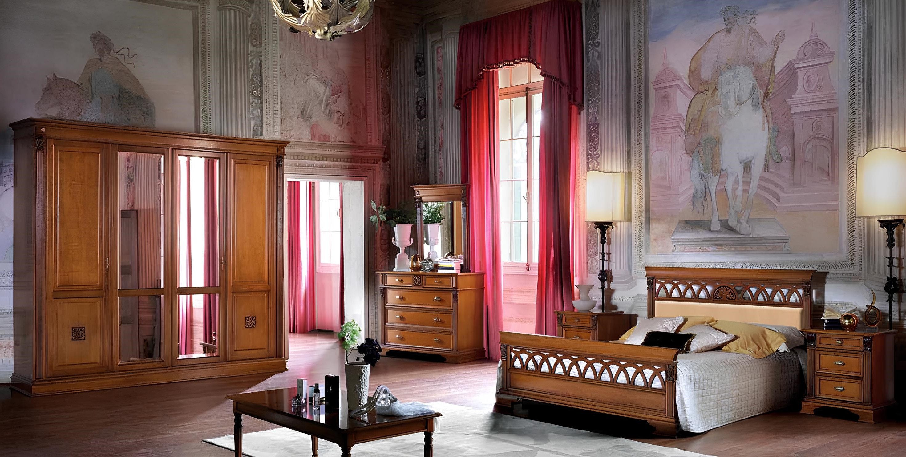 Xlmoebel Komplettschlafzimmer Elegante italienische Möbel mit handwerklicher Tradition, (6-tlg), Hergestellt in Europa