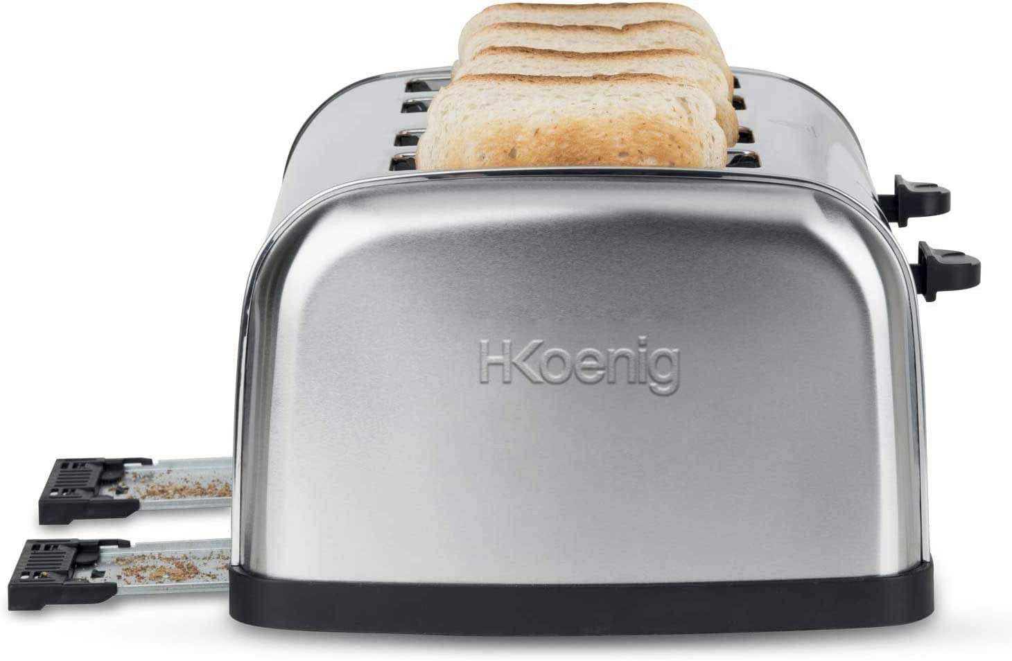 H.Koenig Toaster TOS14 für 4 Scheiben Toast, 1500 W
