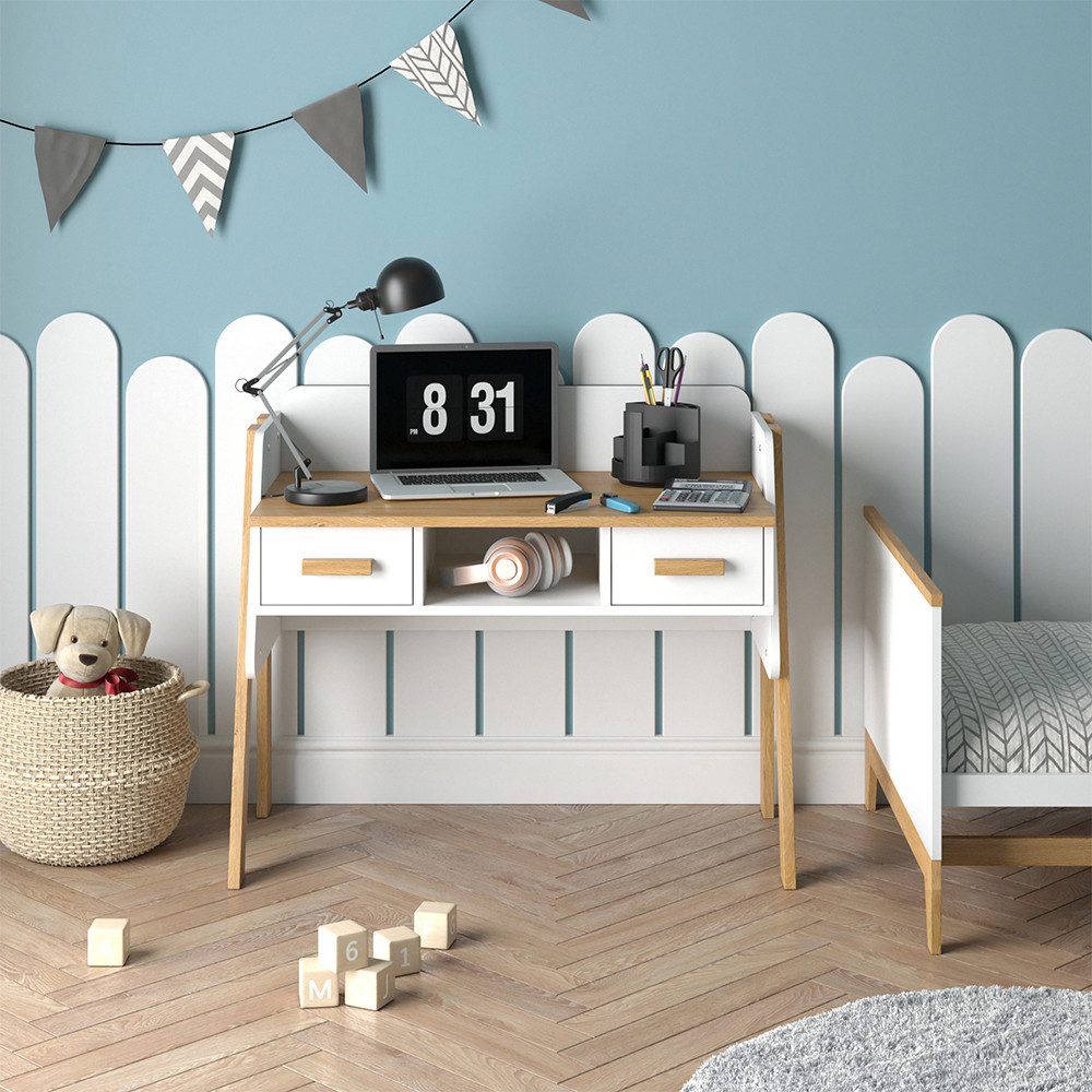VitaliSpa® Schreibtisch Malia, Weiß/Eiche, 97 x 51 cm günstig online kaufen