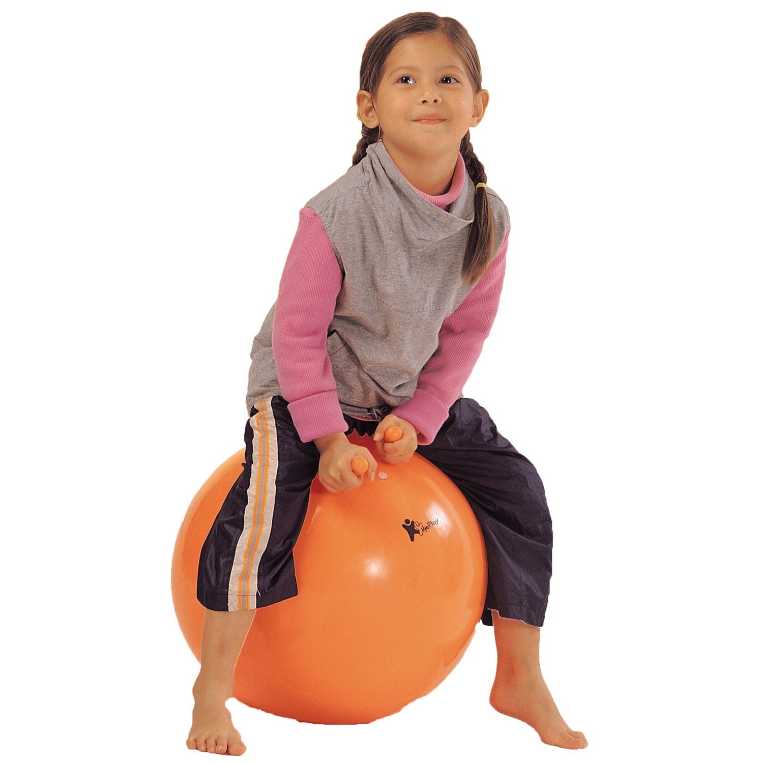 Motorikschleife Sprungball Hüpfball klein, orange, 40cm