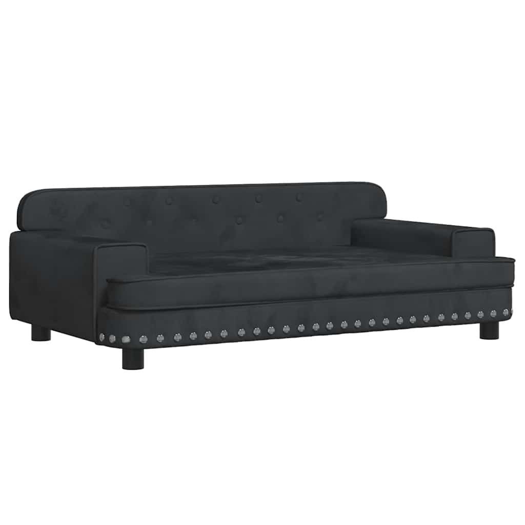 furnicato Kindersofa Schwarz 90x53x30 cm Samt