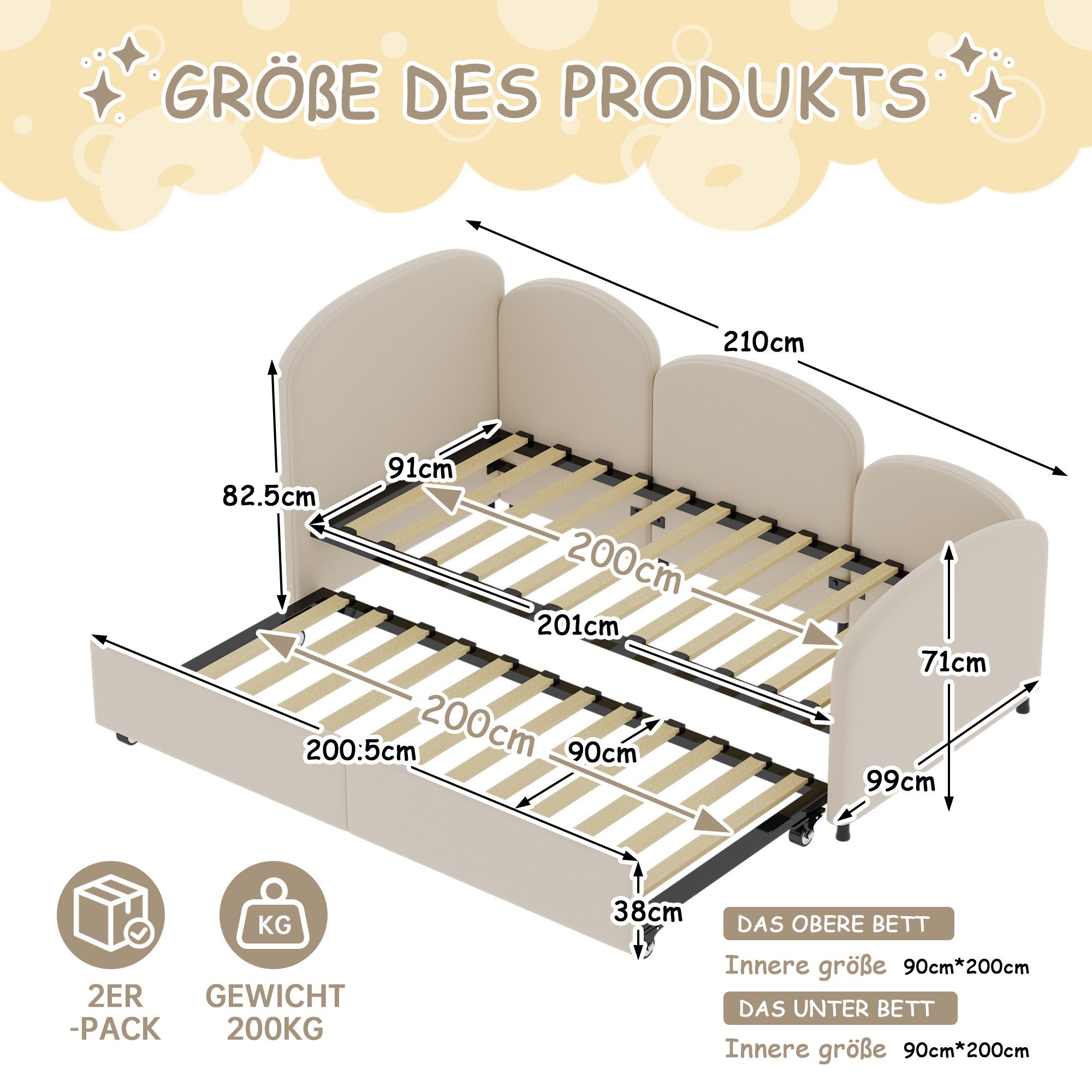 Celya Schlafsofa Polsterbett, Twin Size Daybed günstig online kaufen
