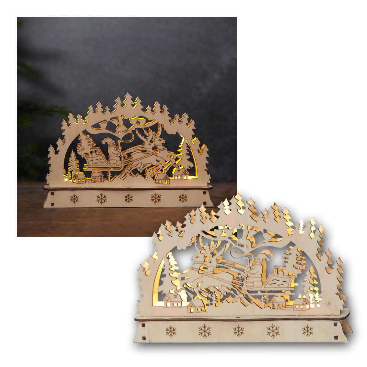 STAR TRADING Schwibbogen Fensterleuchter "Oberhof" 5 LED, Batteriebetrieb