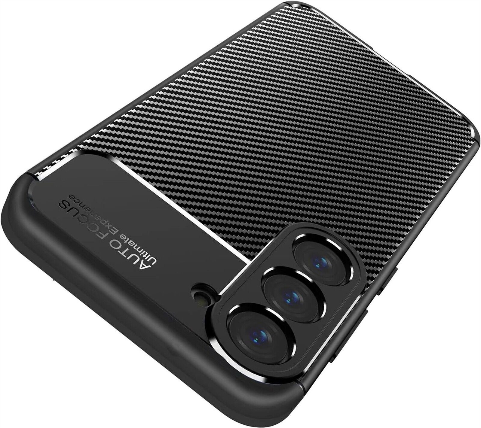 betterfon Handyhülle für Samsung Galaxy S24 Silikon Case TPU Bumper Schale Schwarz, Carbon-Look – stoßfestes Case mit Air-Cushion & Metall-Optik