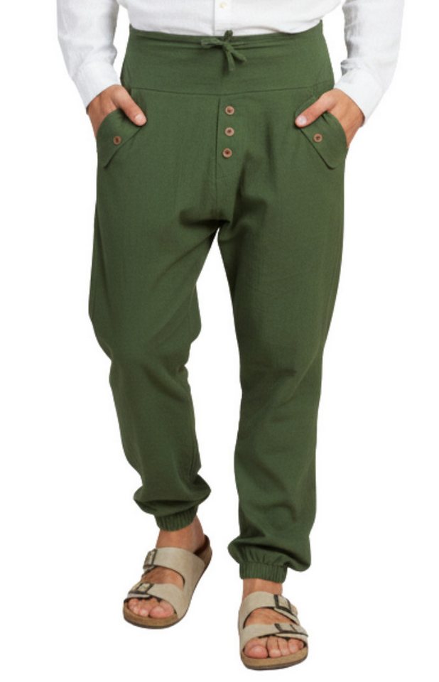 PANASIAM Haremshose Yogipants classic bequeme Freizeithose wie Aladinhose Unisex für Damen und Herren Haremshose Tunnelzug vorne Gummiband hinten
