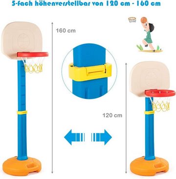 KOMFOTTEU Basketballständer Kinder, mit Ständer und Griff, höhenvertstellbar von 120 bis 160 cm
