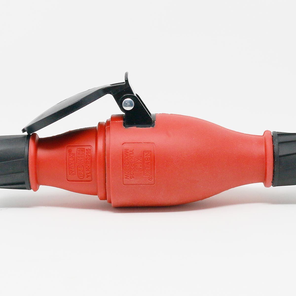 Maxtrack Schuko-Stecker Set Schutzkontakt Stecker & Kupplung IP54 schw/rot