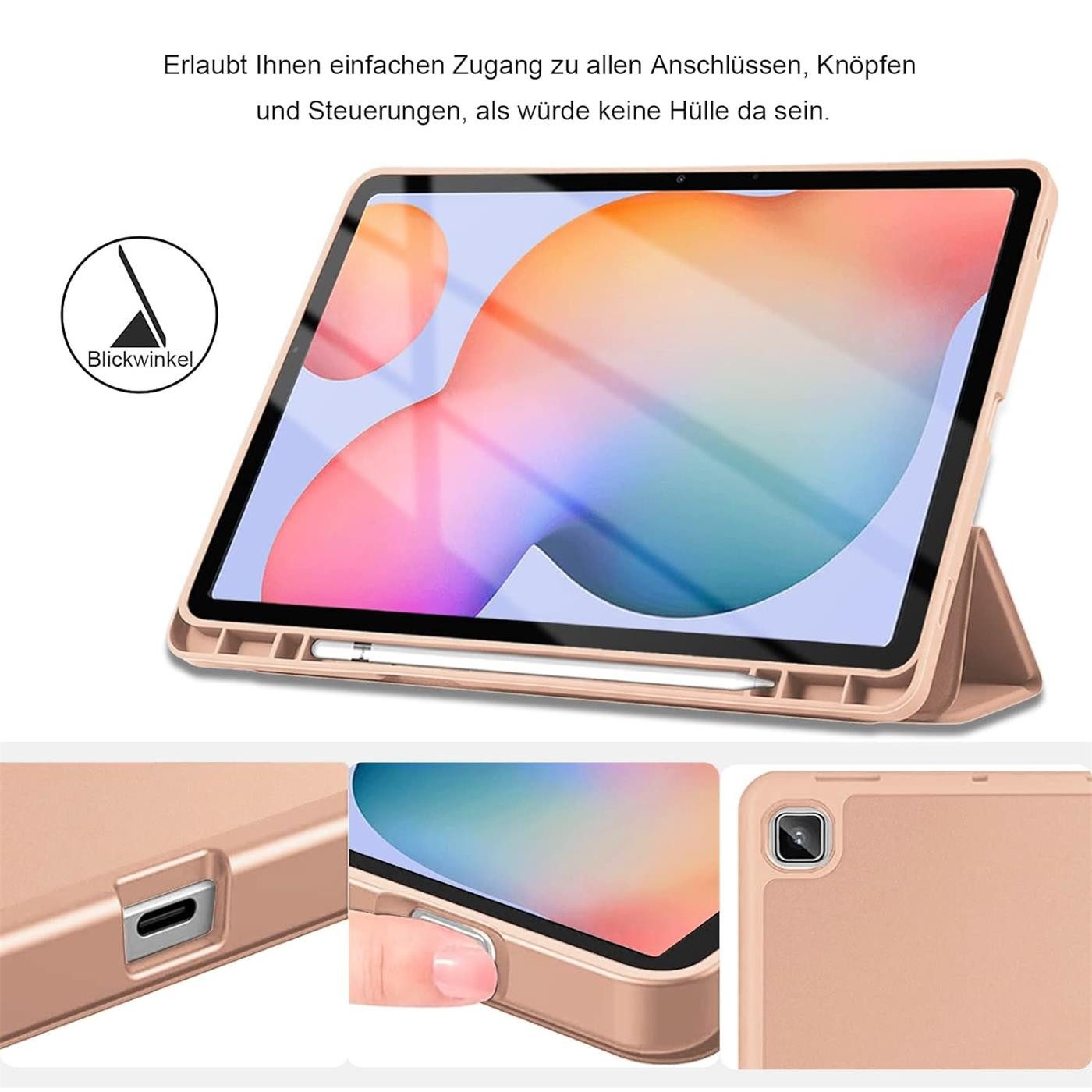 CoolGadget Tablet-Hülle Smart Cover für Samsung Galaxy Tab S7 FE, Schutz Tasche aufstellbar mit Stift Halter für Galaxy Tab S7 FE – Bild 4 von 5