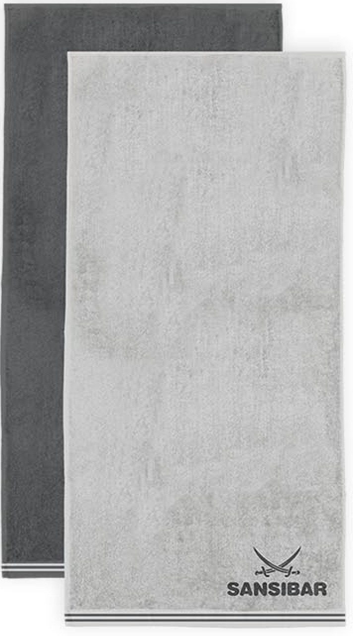 Sansibar Sylt Duschtuch Badetuch Saunatuch Frottier-Serie "Doubleface“, 80x150 cm, (1-St), mit hochwertig gewebtem Sansibar Logo