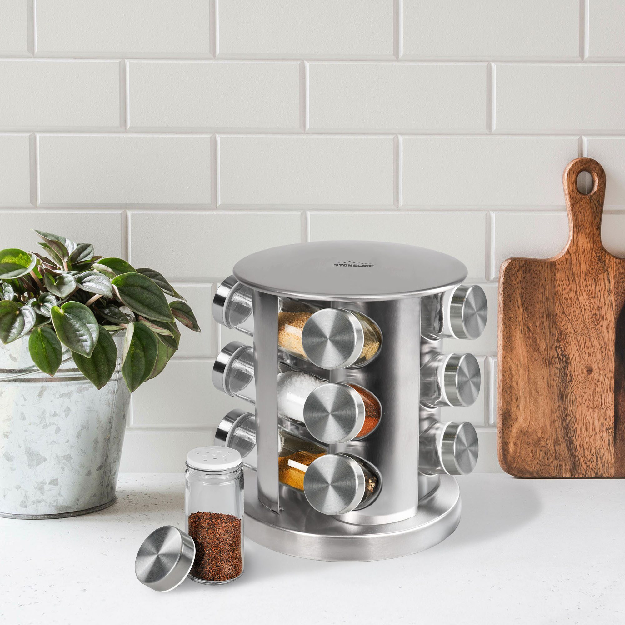 STONELINE Gewürzregal, 1-tlg., individuell befüllbar, Karussell 360 ° drehbar, Designed in Germany
