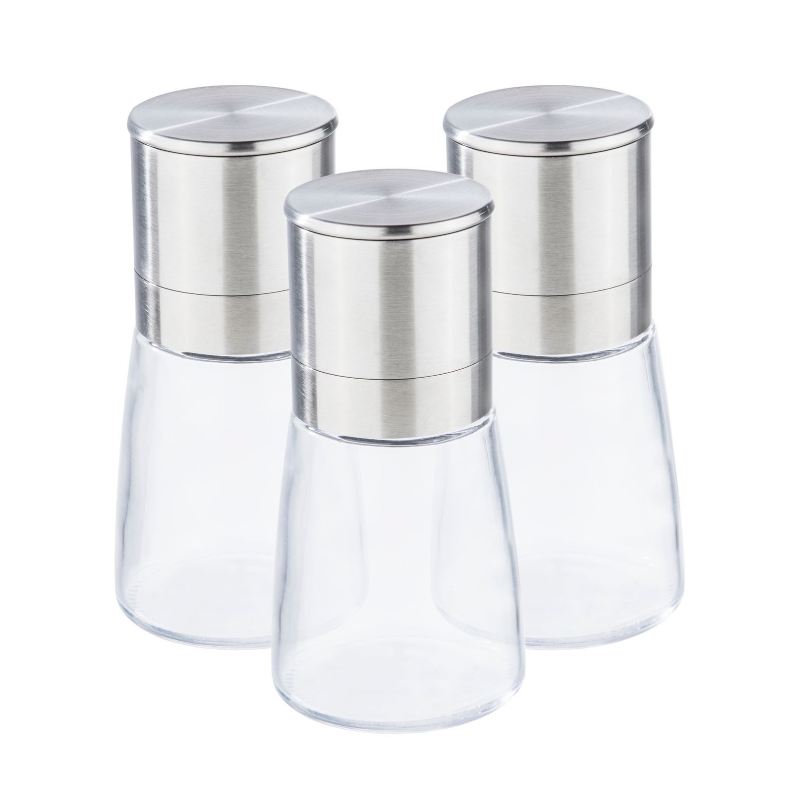 Gravidus Gewürzmühle 3er Set Gewürzmühlen Salzmühle Pfeffermühle Mühle Chillimühle