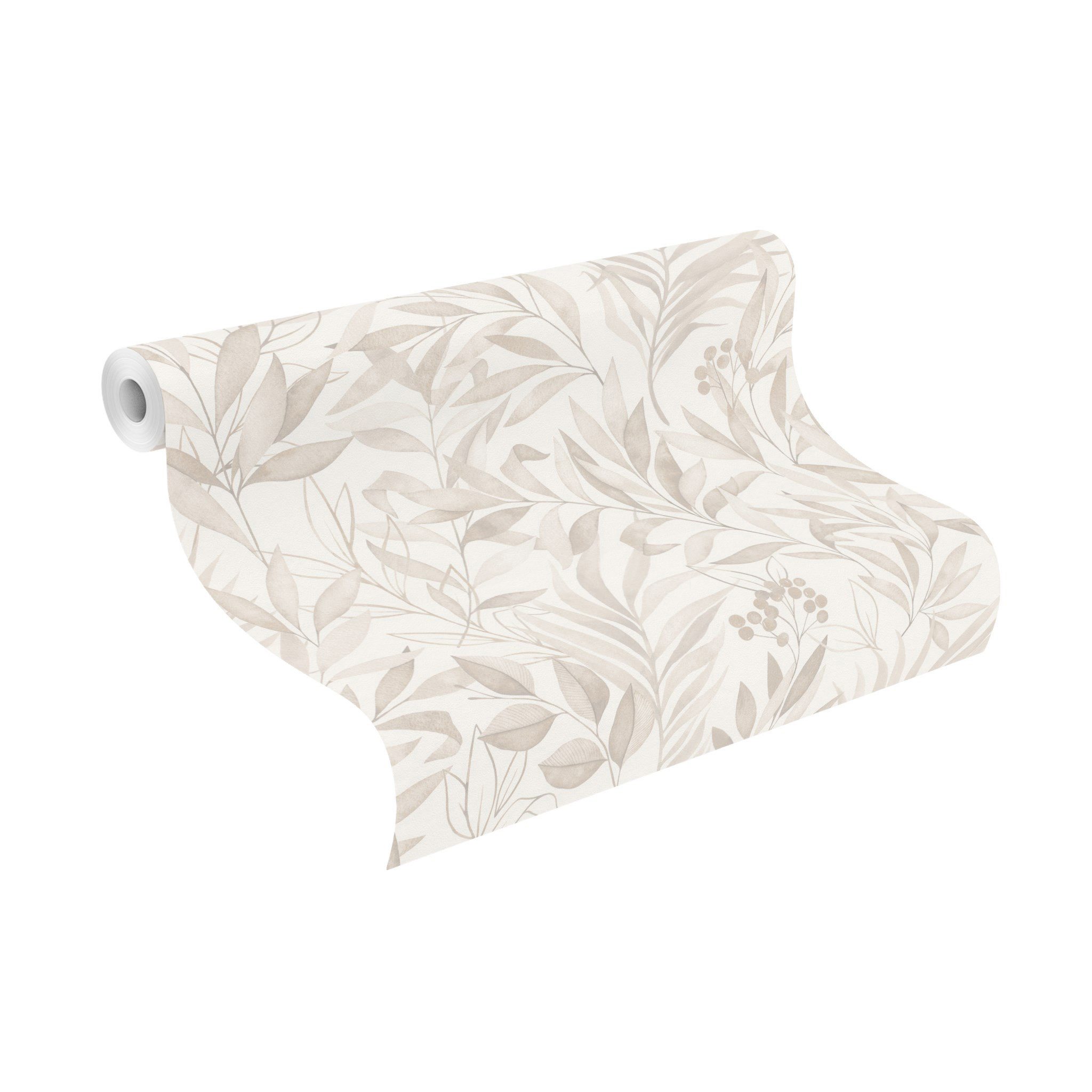 Rasch Papiertapete mit Blättern, glatt, botanisch, günstig online kaufen
