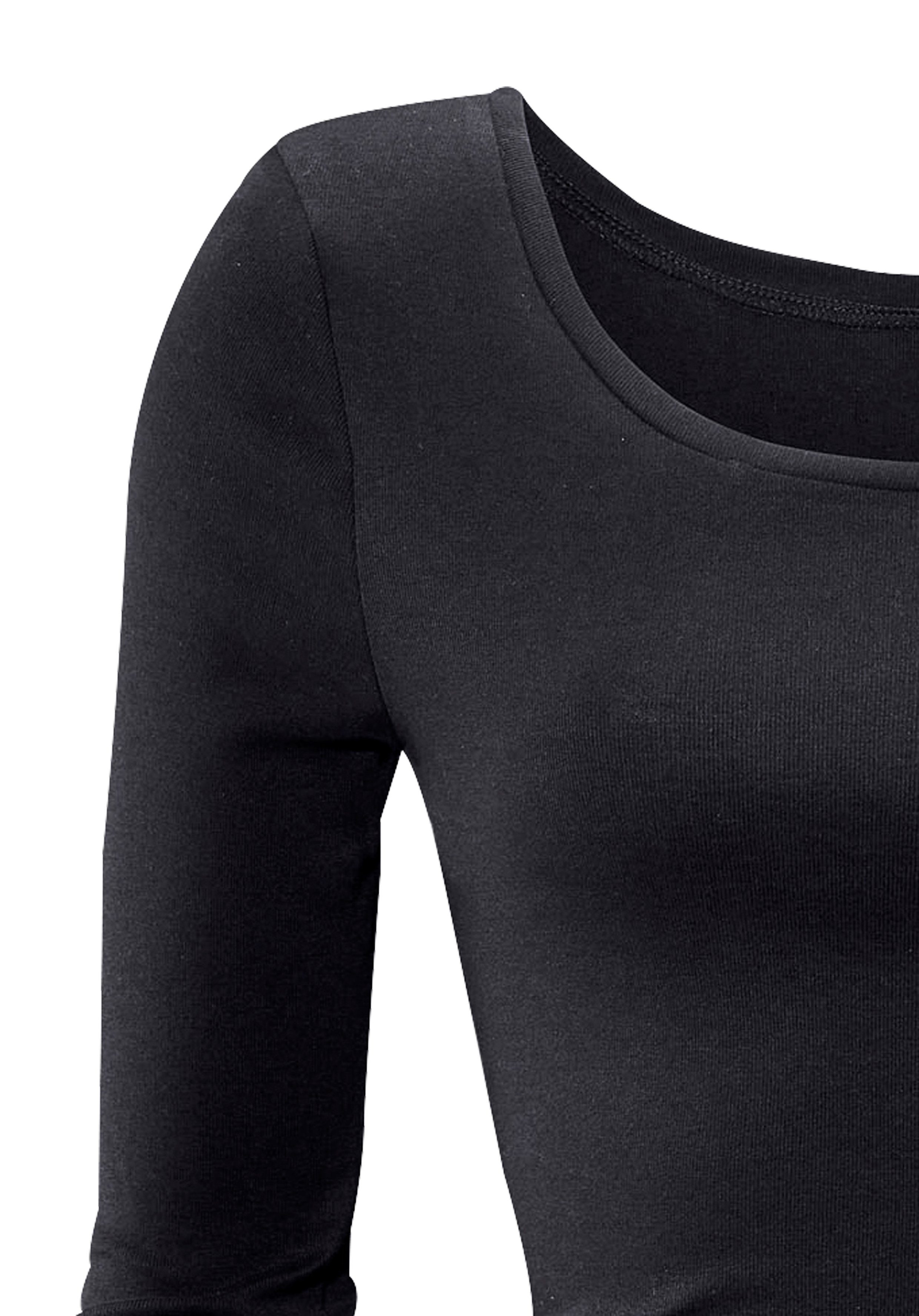 Bench. Langarmshirt aus feiner Rippware (2er-Pack) aus weicher Baumwoll-Qualität