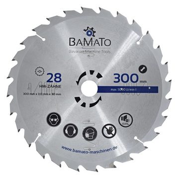 BAMATO Kreissägeblatt SBS300SET (3-St), HM-Sägeblattset 300mm mit 28, 48, 72 Zähnen, Sägeblatt, mit Alukoffer