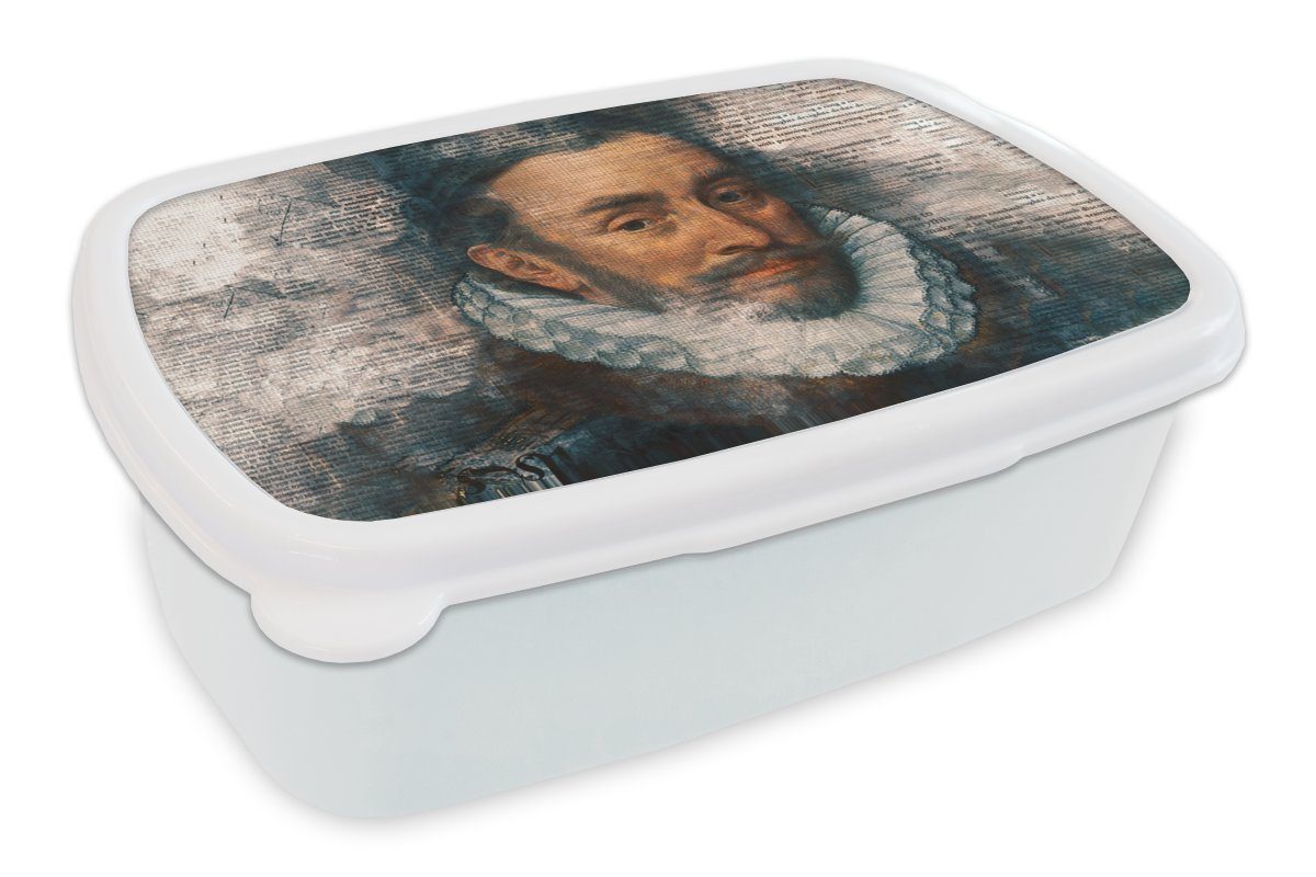 MuchoWow Lunchbox Wilhelm von Oranien für Brotbox Kinder Thomasz weiß Adriaen Kunststoff, Mädchen Jungs Brotdose, und - (2-tlg), - für Erwachsene, und Zeitungsartikel