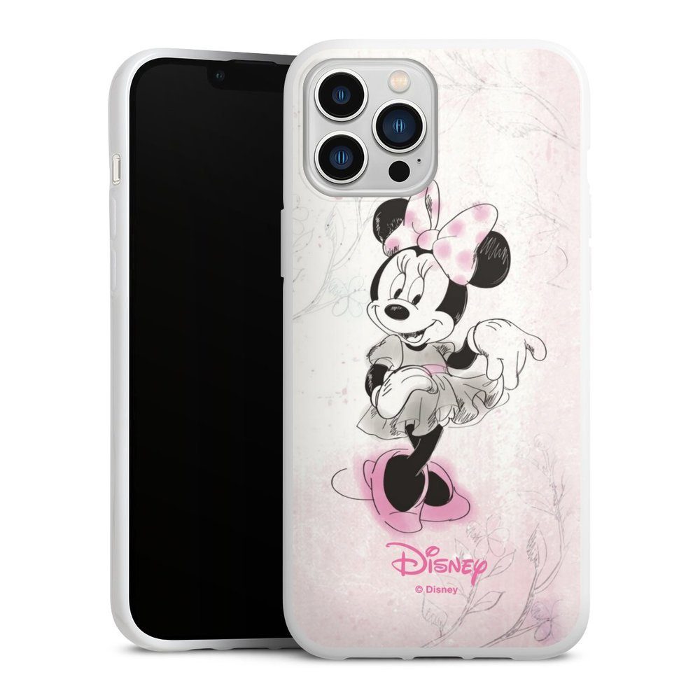 DeinDesign Handyhülle Minnie Mouse Disney Vintage Minnie Watercolor, Apple iPhone 13 Pro Max Silikon Hülle Bumper Case Handy Schutzhülle