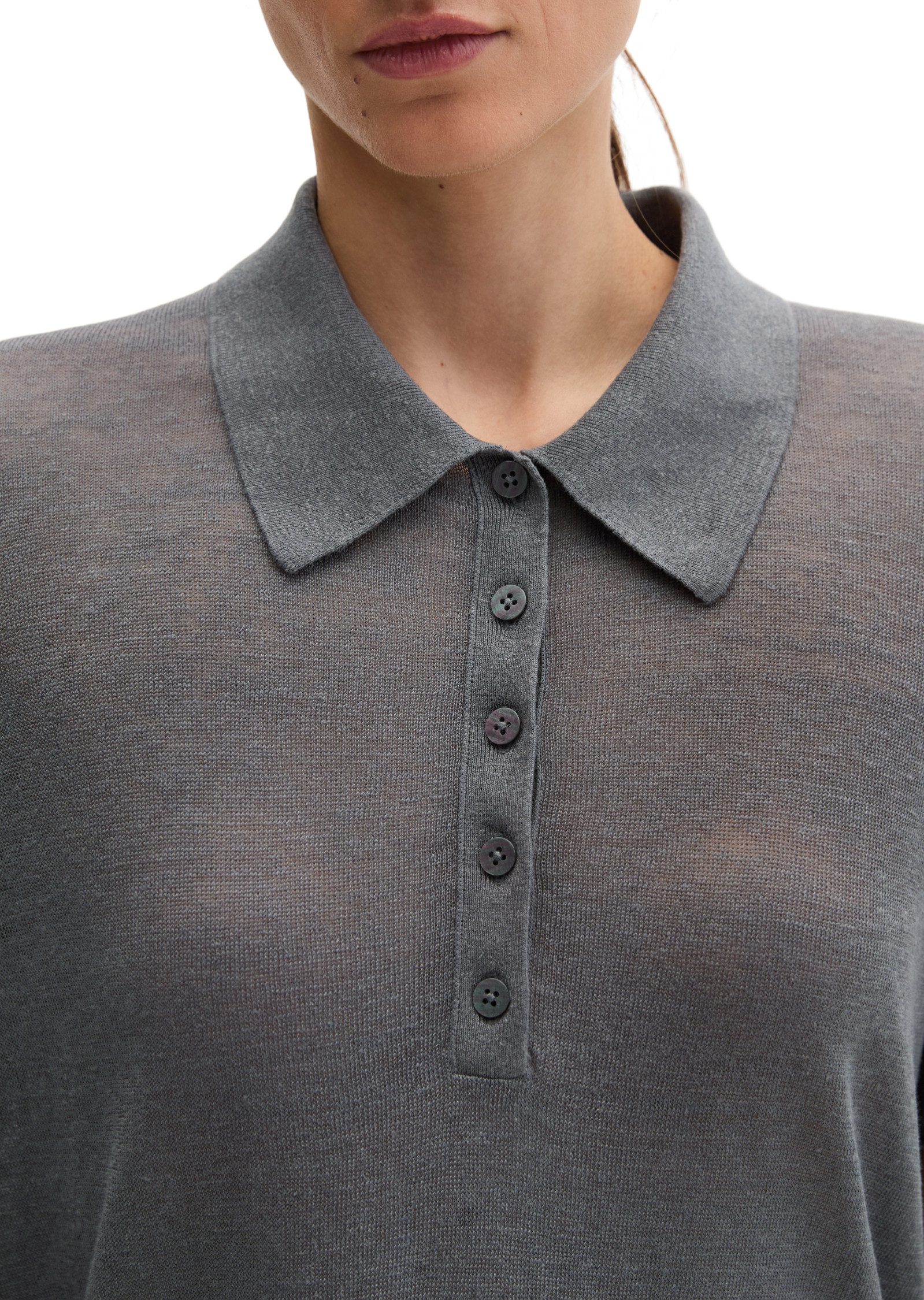 Marc O'Polo Polokragenpullover aus reinem Leinen – Bild 4 von 5