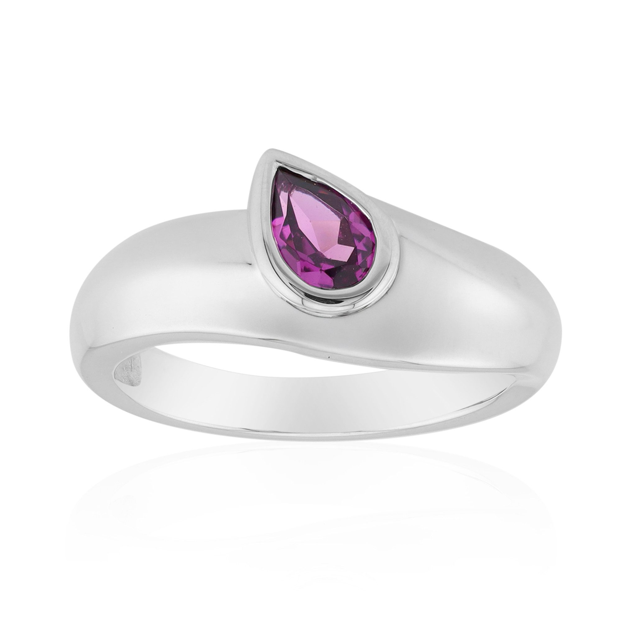 Solitärring Cavill Damenring aus 925er Silber mit 0,51 ct rotem Granat