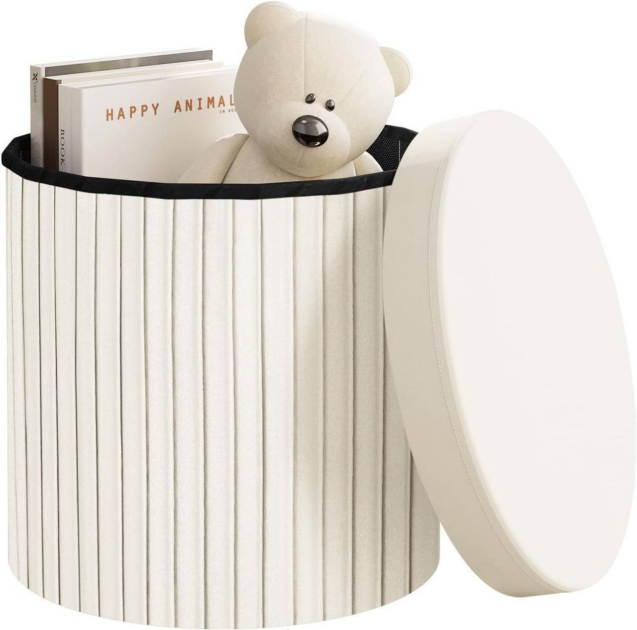 Woltu Sitzhocker (1 St), mit Deckel Stauraum, faltbar gepolstert, Velvet günstig online kaufen