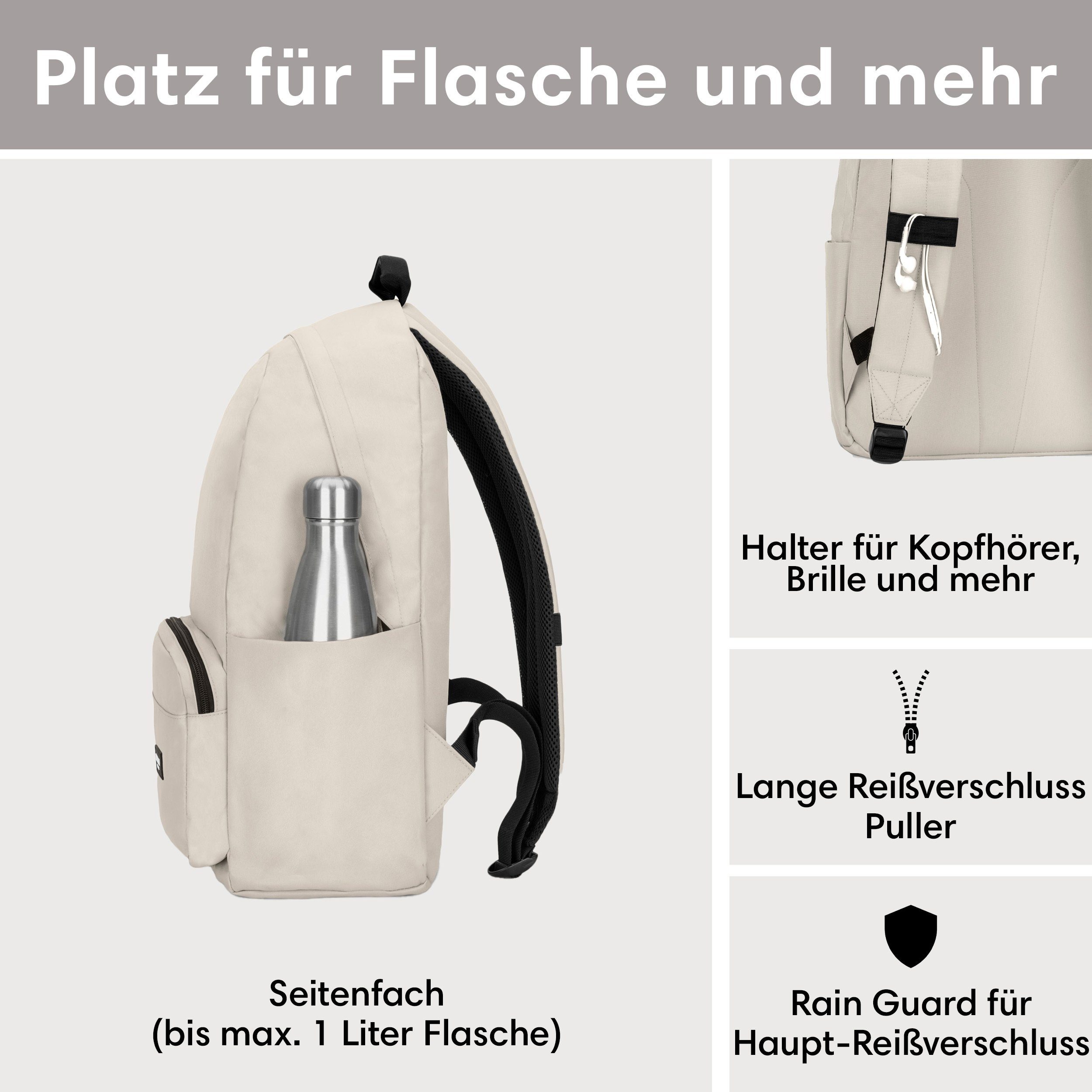 LARKSON Schulrucksack No 3 Rucksack Schule Mädchen Jungen Teenager (1-tlg), Seitentasche, Laptopfach, Wasserabweisend – Bild 4 von 5