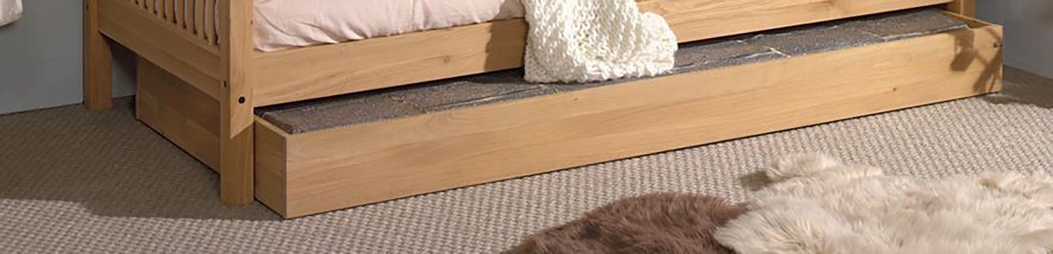 Home affaire bed drawer (Made in Europe), with roller guides, 90x90cm, also usable as storage space, oiled oak