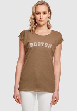 Merchcode T-Shirt Merchcode Damen Ladies Boston X Extended Shoulder Tee (1-tlg)