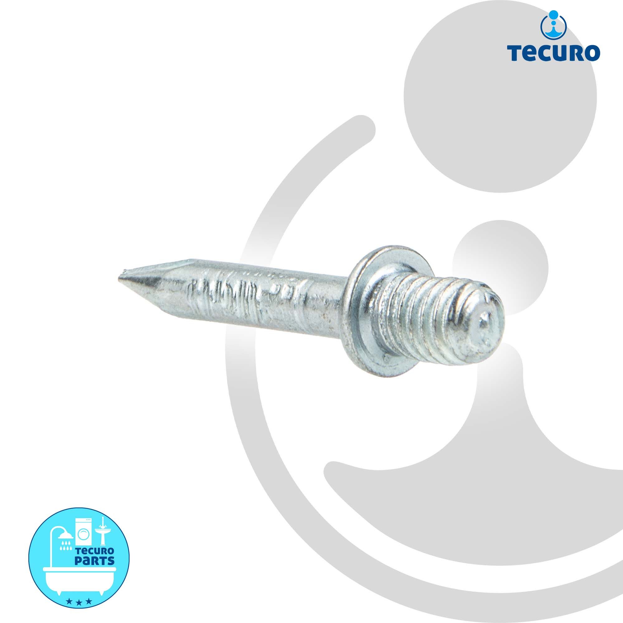 tecuro Lochband Einschlagschraubdübel -nägel mit Gewinde M6, gehärtet, VPE 100 Stück