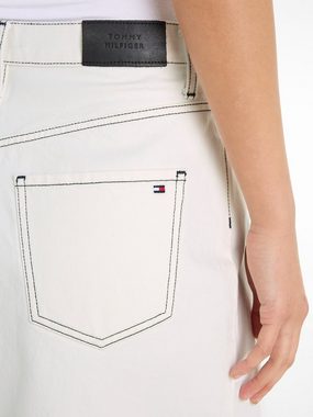 Tommy Hilfiger Jeansrock DNM RW A-LINE SKIRT ECRU Webrock mit Logoprägung