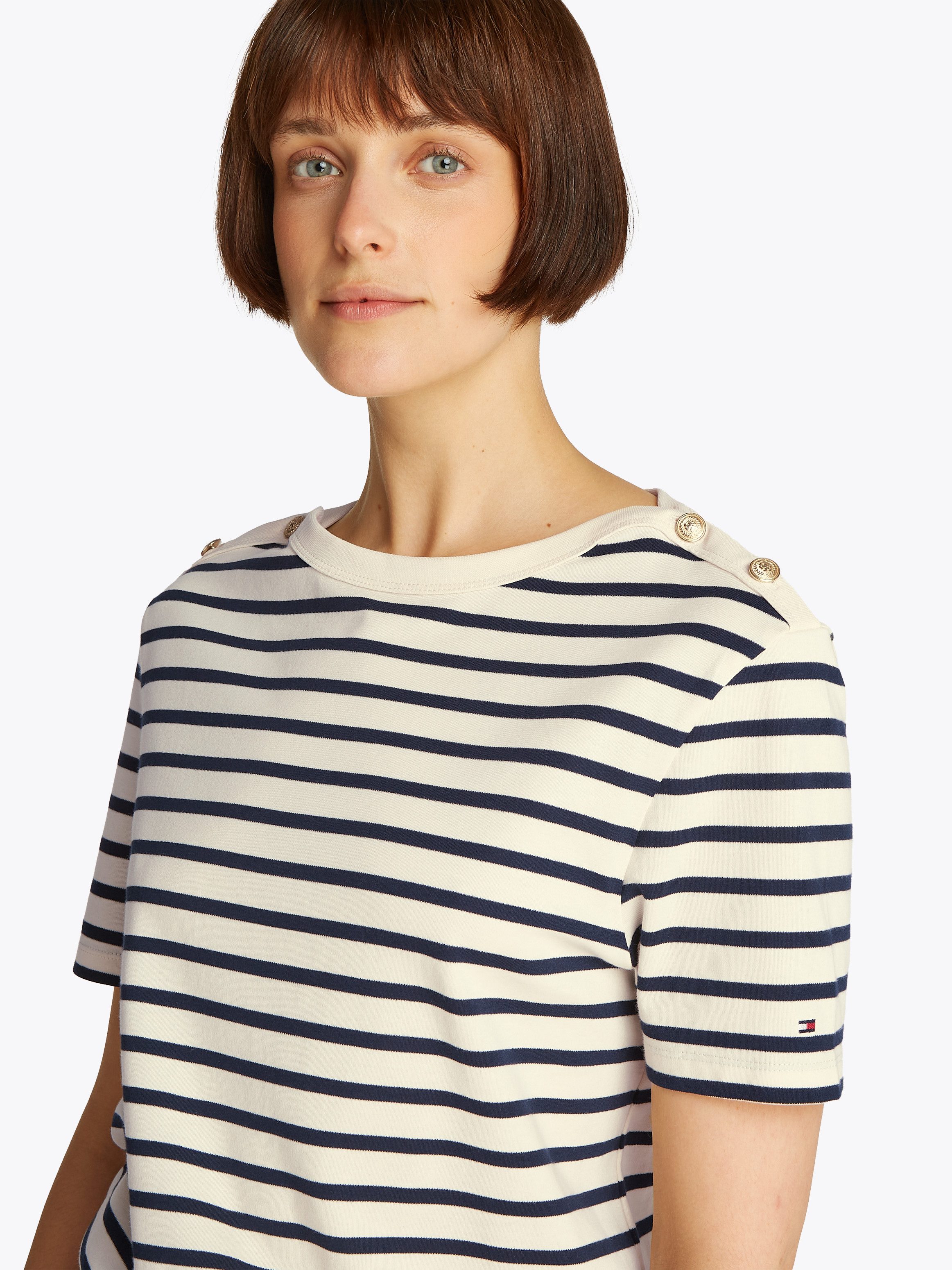 Tommy Hilfiger Rundhalsshirt REG STRIPE GOLD günstig online kaufen