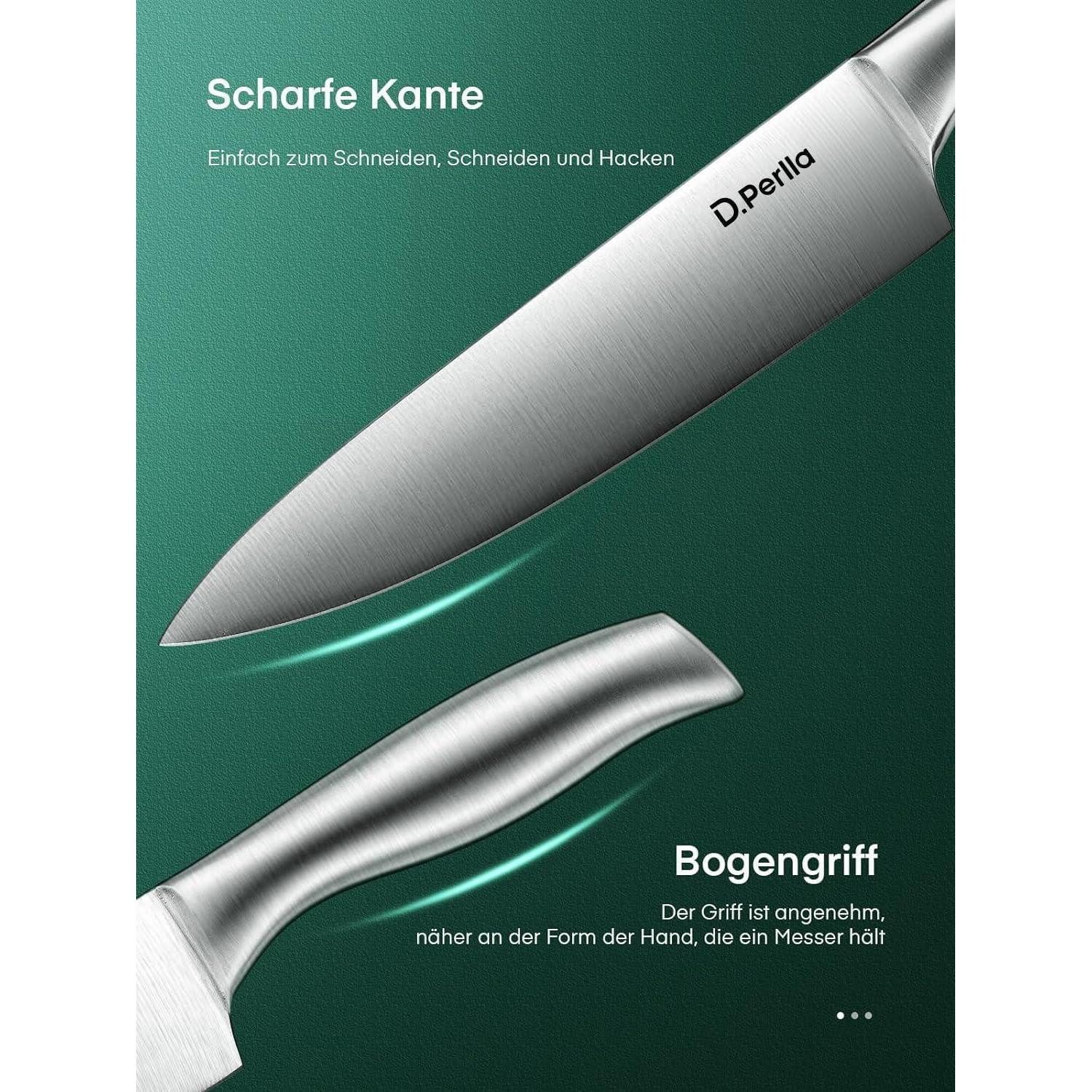 LuxusKollektion Messer-Set Premium Messerblock mit Messer Holzgriff Messer Set 16-TLG