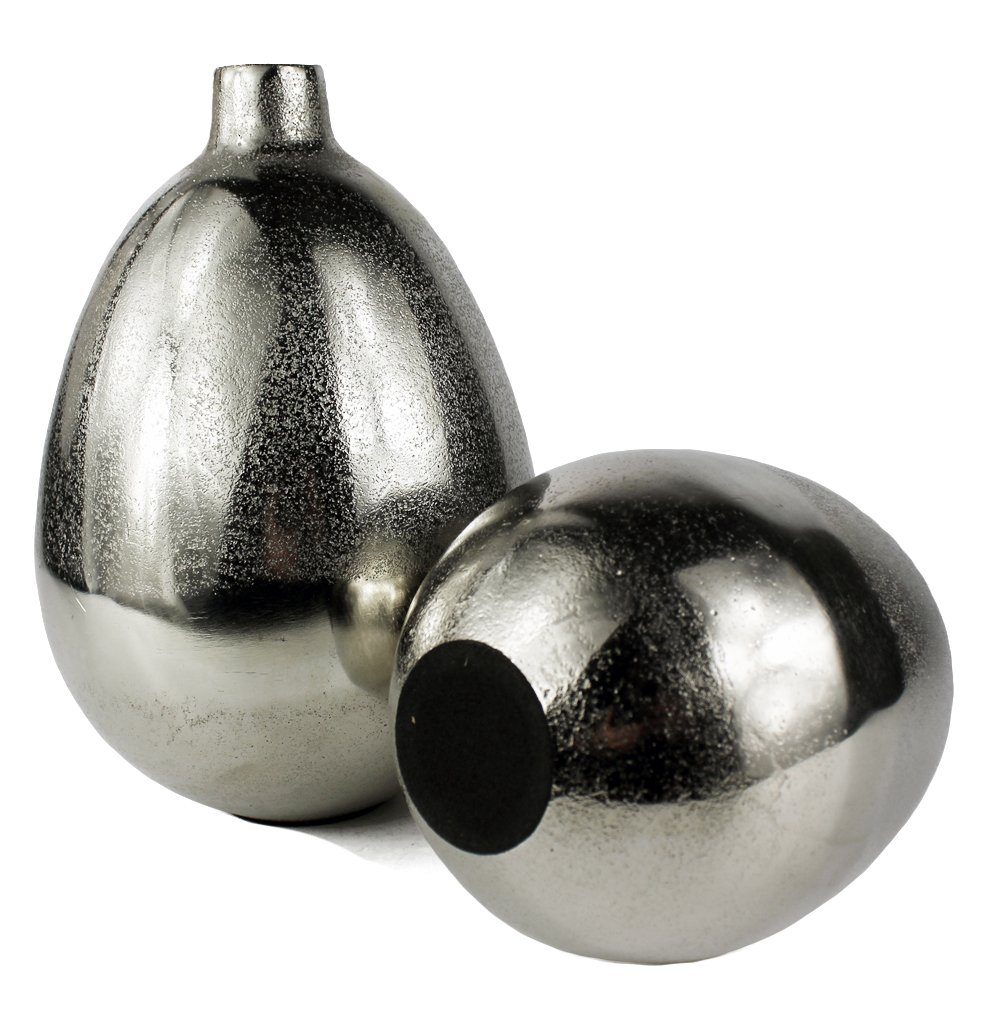 Tischvase Ei-Form Arnusa ideal Set), für Stielblumen moderne Tischvase Aluminium Blumenvase edle Dekovase (2er Kugelvase Metall