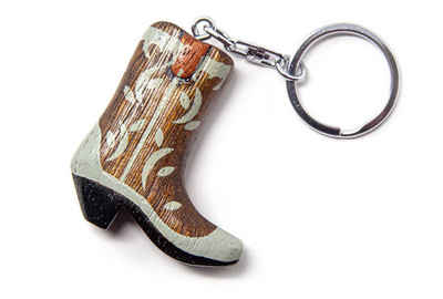 Cornelißen Schlüsselanhänger Schlüsselanhänger aus Holz - Cowboy-Stiefel