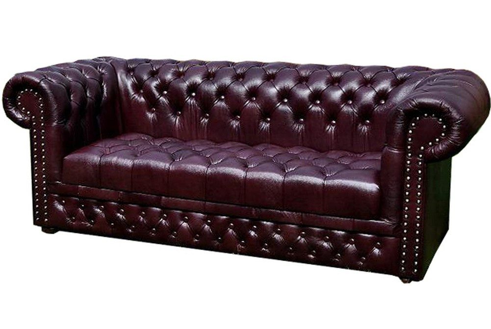 Chesterfield-Sofa Chesterfield Sofa mit Schlaffunktion und edler Polsterung aus Leder