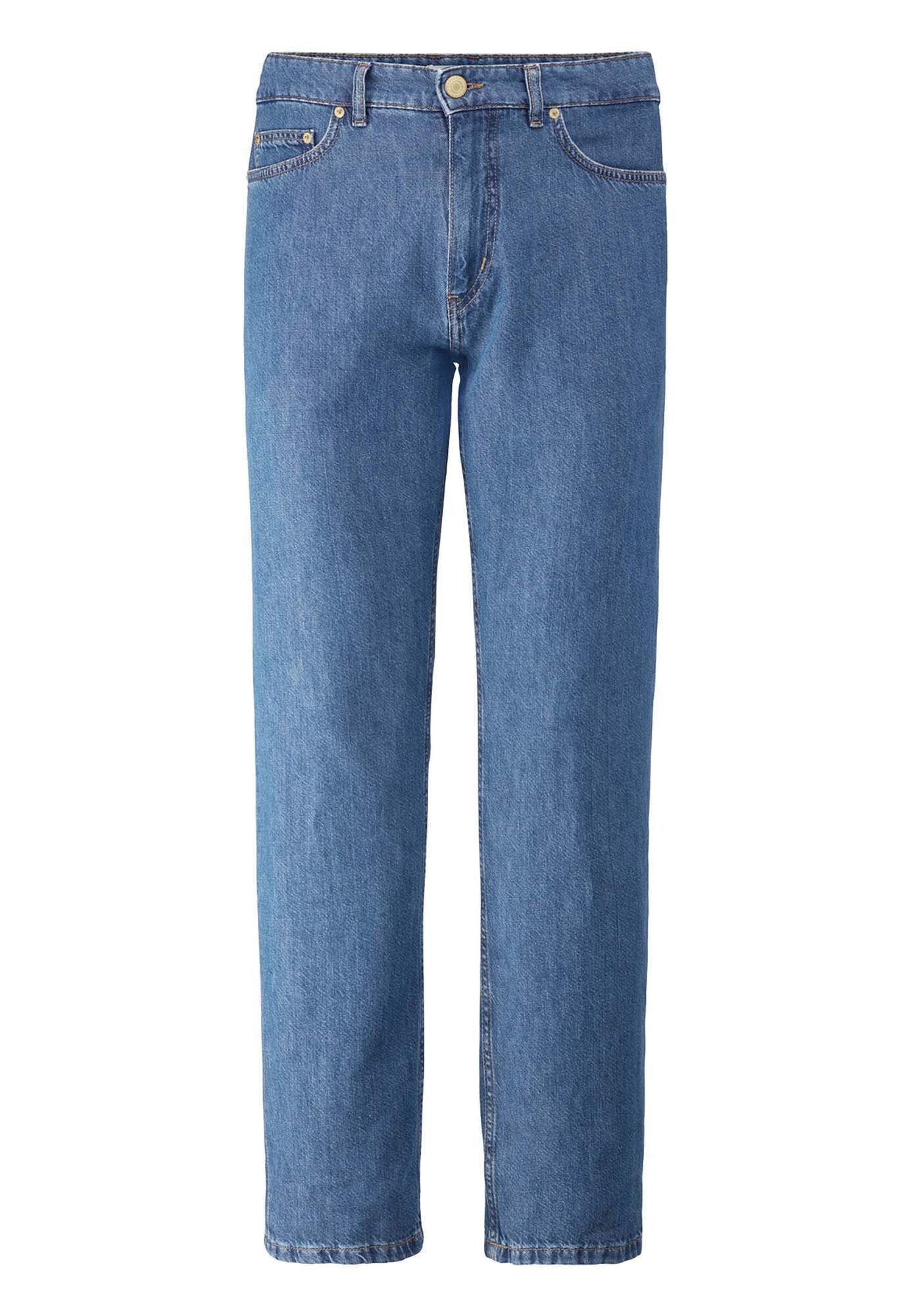 Hessnatur Bequeme Jeans aus Bio-Denim mit TENCEL™ Lyocell und Leinen (1-tlg) aus Bio-Denim mit TENCEL™ Lyocell und Leinen