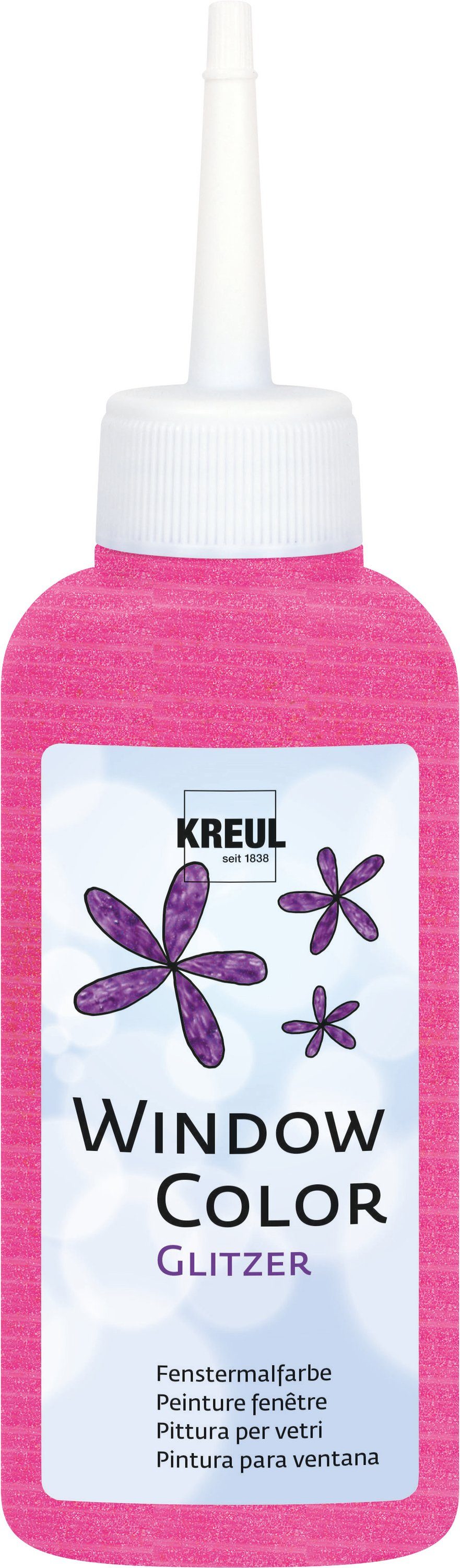 Fenstersticker, Kreul, 80 ml Glitzer-Pink