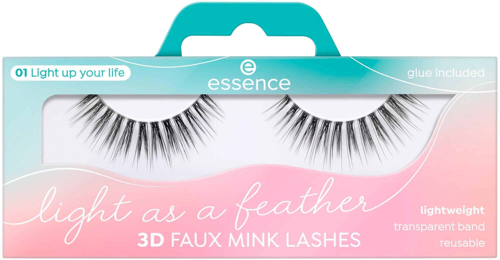 feather tlg. mink 3D Light Essence as lashes, faux Bandwimpern 3 Set, a