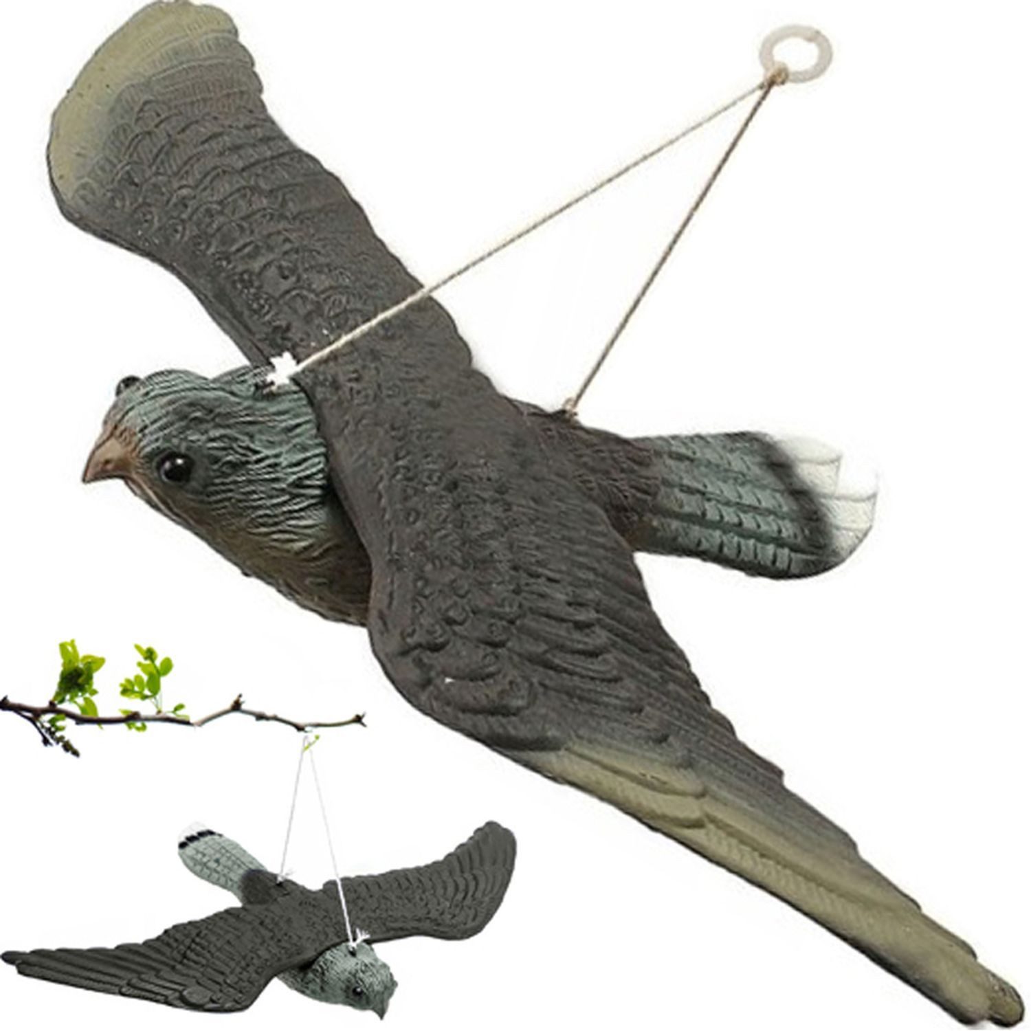 Retoo Vogel-Schreck Taubenschreck Vogelscheuche Vogel Falke Vogelschreck Taubenabwehr, set, Realistische Falkenfigur, Hängendes Seil, Bedienungsanleitung, Paket, Ökologischer und umweltfreundlicher Vogelvertreiber, Realistische