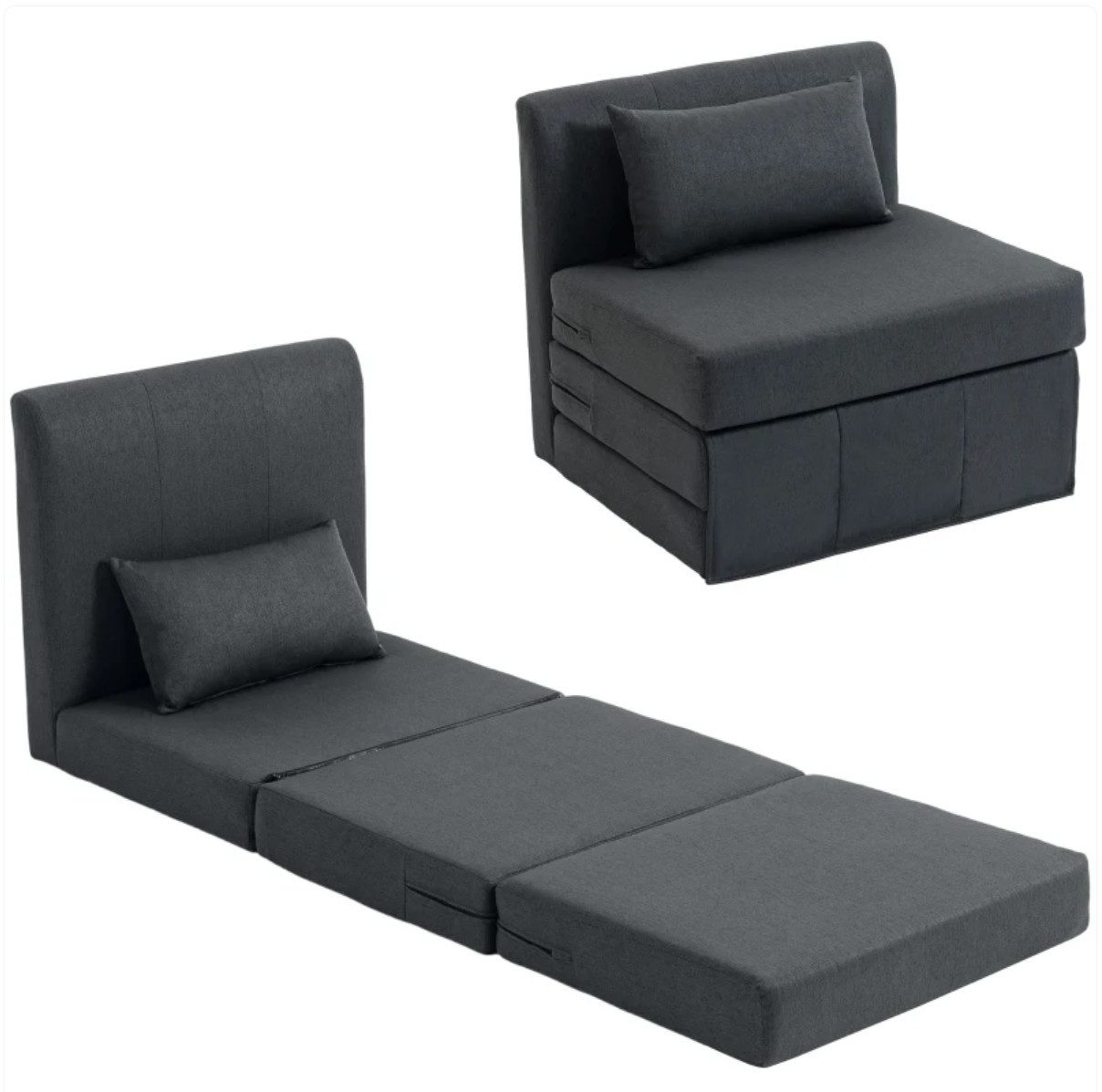 XDeer Sofa 2-in-1 Schlafsessel Klappbares Sofa-Bett, Gepolstertes Gästebett Klappstuhl