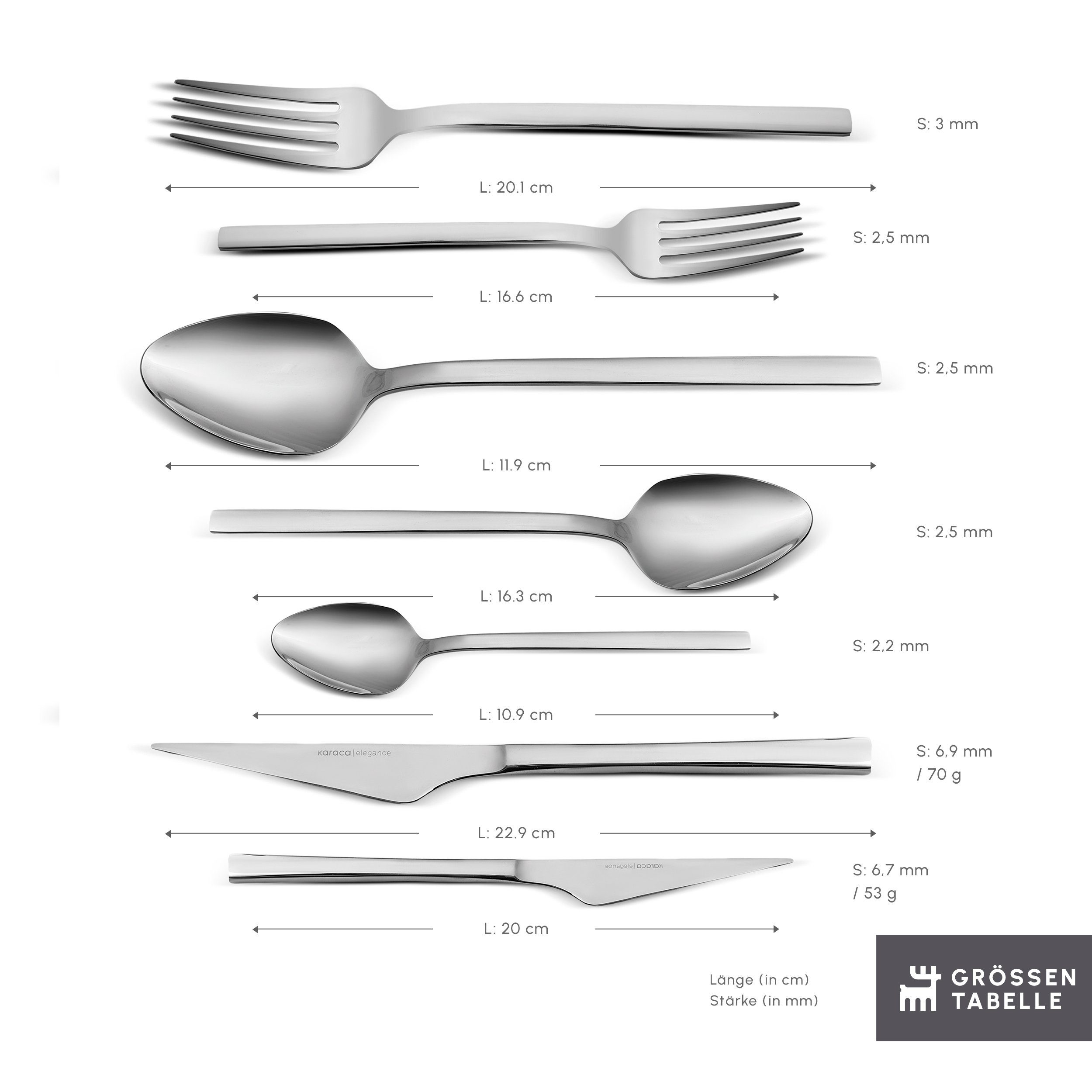 Karaca Besteck-Set Karaca Sedir Elegance 84-teilig Besteckset 12 Personen Besteck Set (84-tlg), 12 Personen, Edelstahl, bruchfest rostfrei