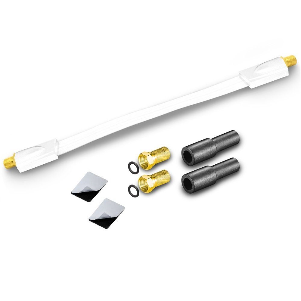 ARLI Fensterdurchführung Ultra Slim +2x F-Stecker +2x Gummitülle TV-Kabel