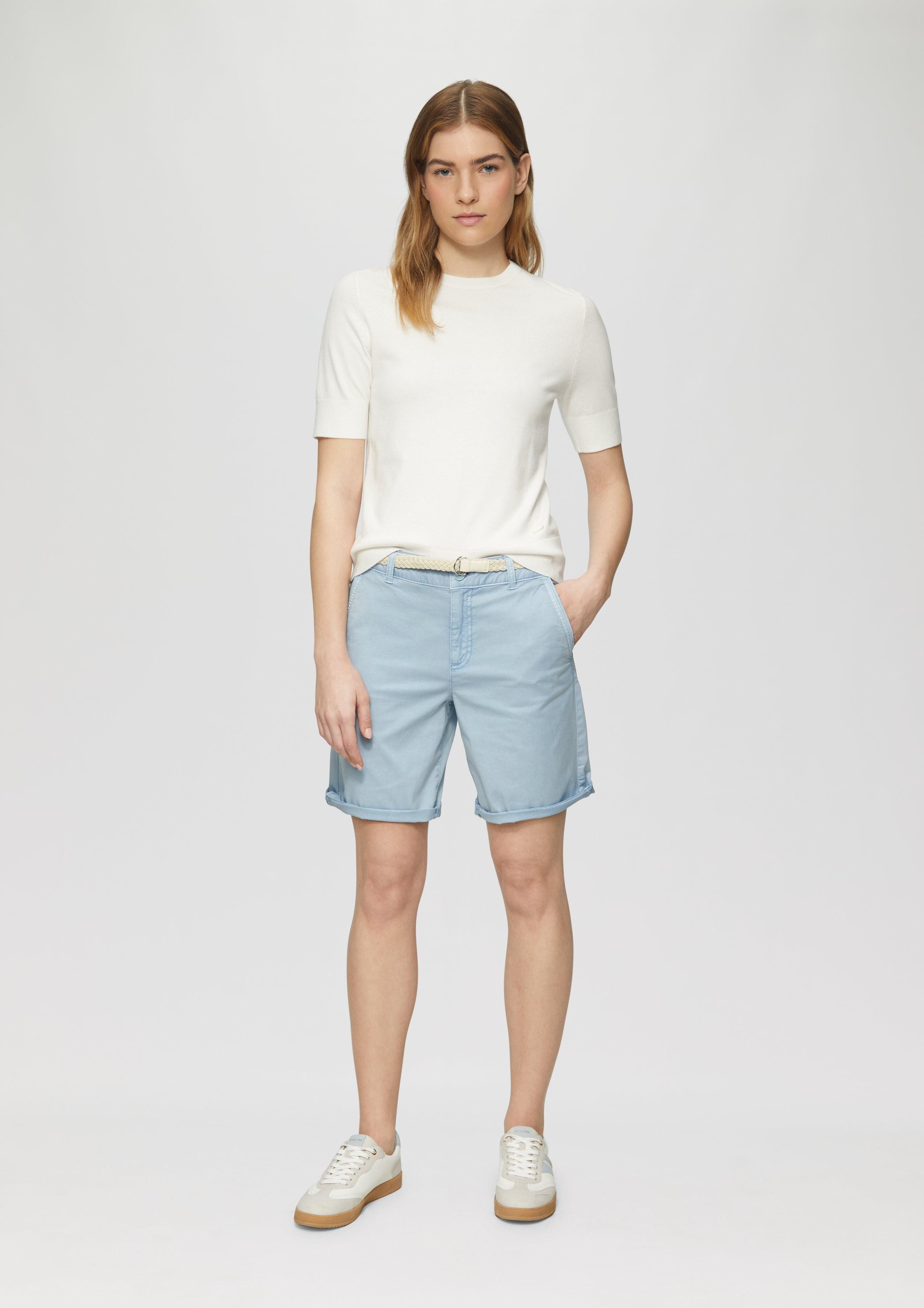 s.Oliver Chinoshorts Sommerhose mit geflochtenem Gürtel günstig online kaufen