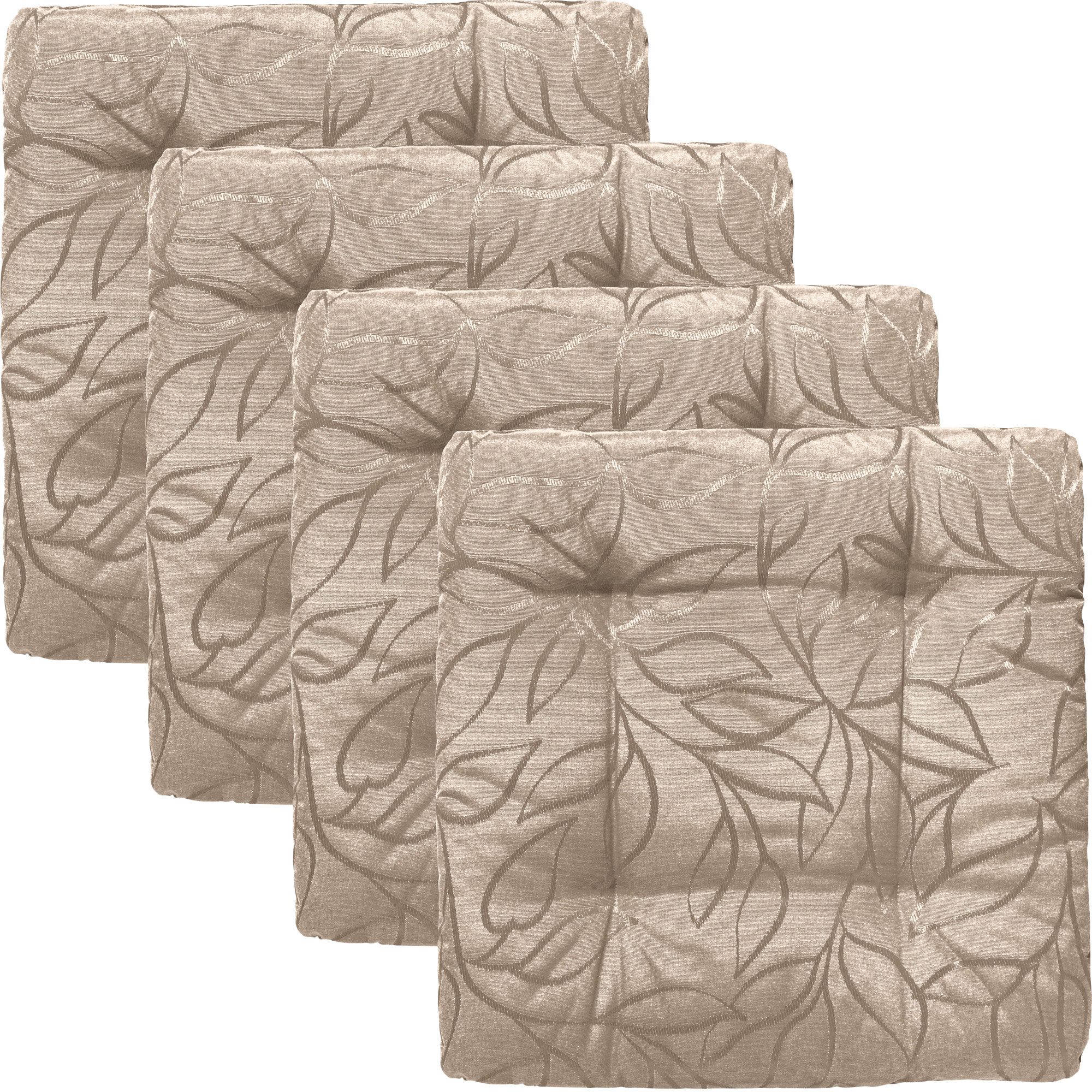 Erwin Müller Stuhlkissen Outdoor-Stuhlkissen "Terrassa" 4er-Pack, abwaschbar Blatt