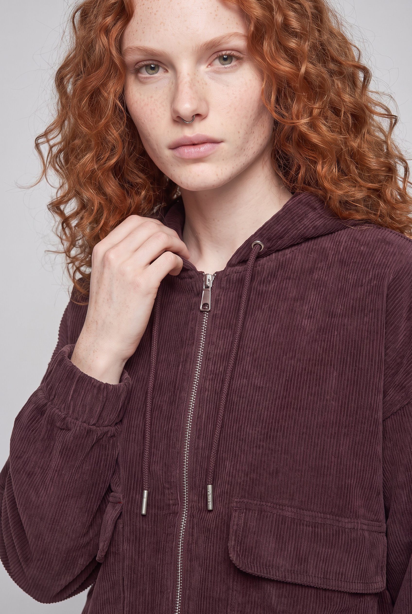 ONLY Cordjacke ONLKENZIE L/S CORD JACKET PNT NOOS Baumwollmischung, Kapuze mit Kordelzug