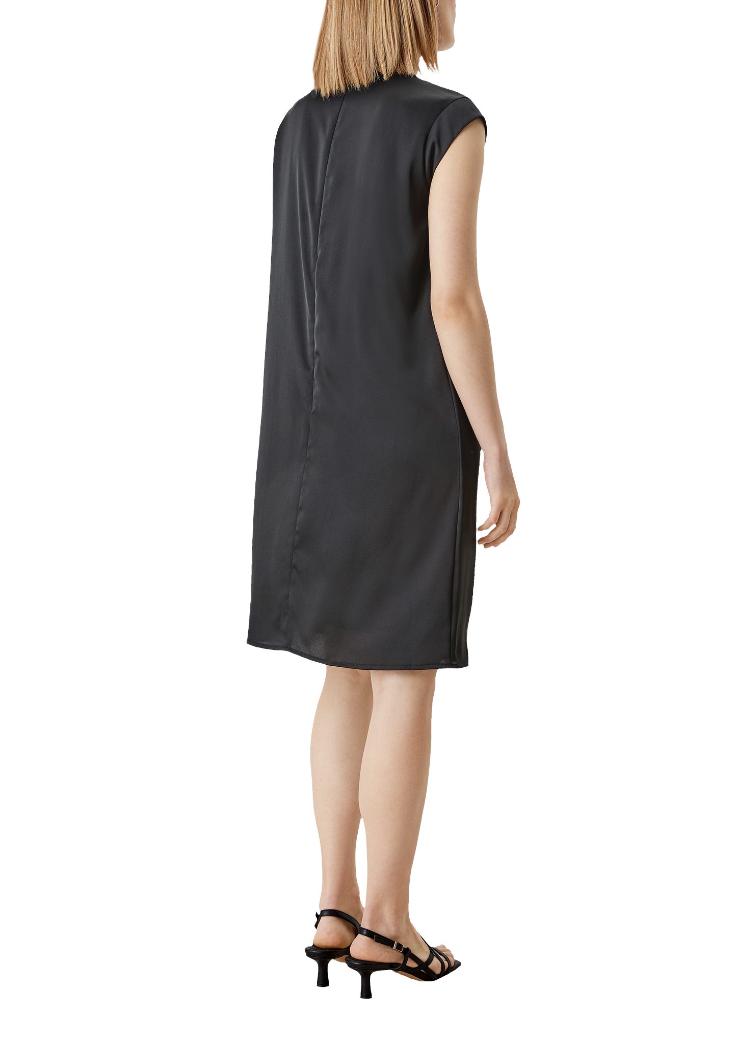 BLACK Cut Out Minikleid Out s.Oliver mit Cut Satinkleid LABEL