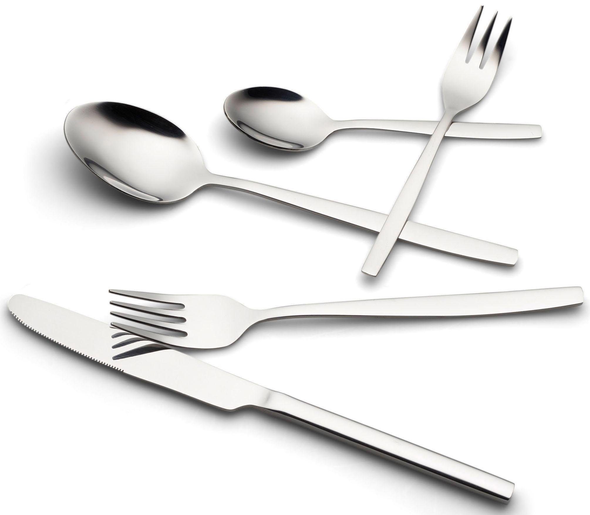 ECHTWERK Besteck-Set Positano (30-tlg), 6 Personen, Edelstahl 18/10, Tafelbesteck, silber, Geschenkkassette