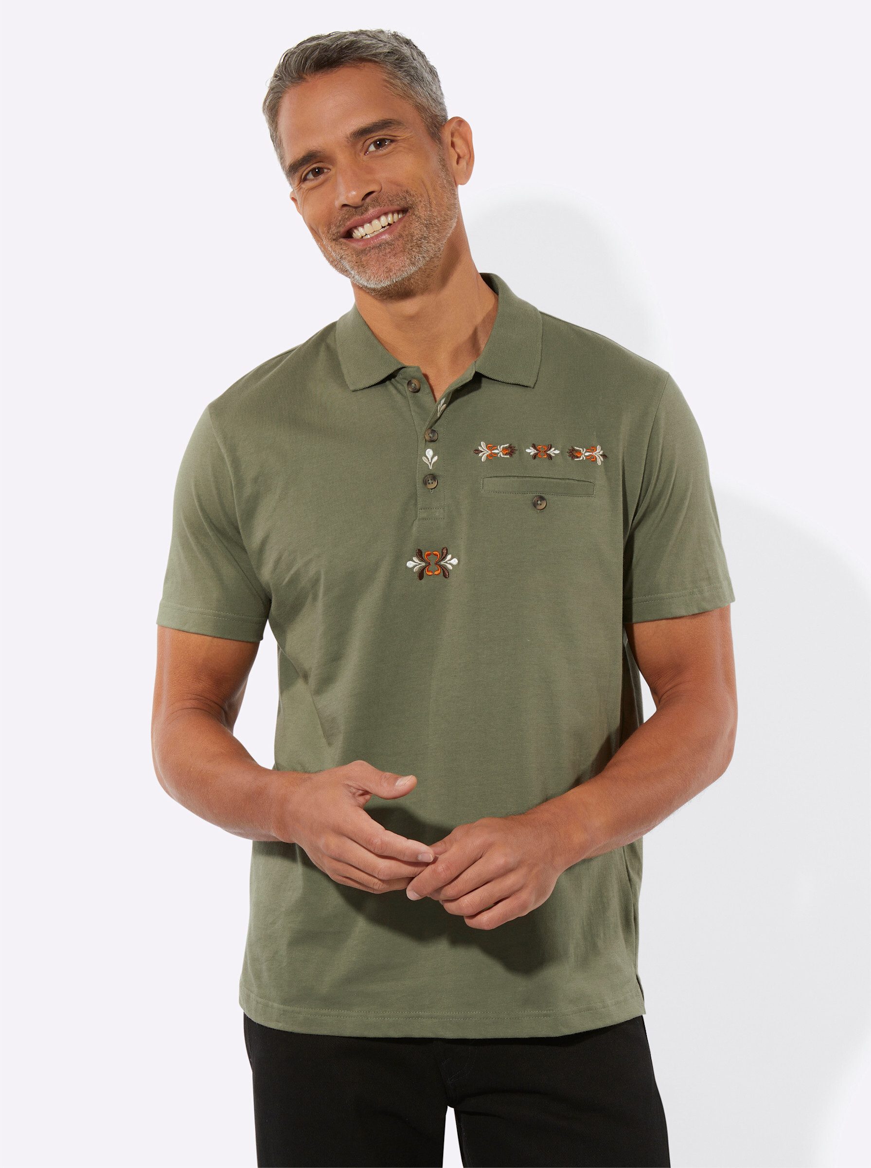 Sieh an! T-Shirt Kurzarm-Poloshirt Kurzarm