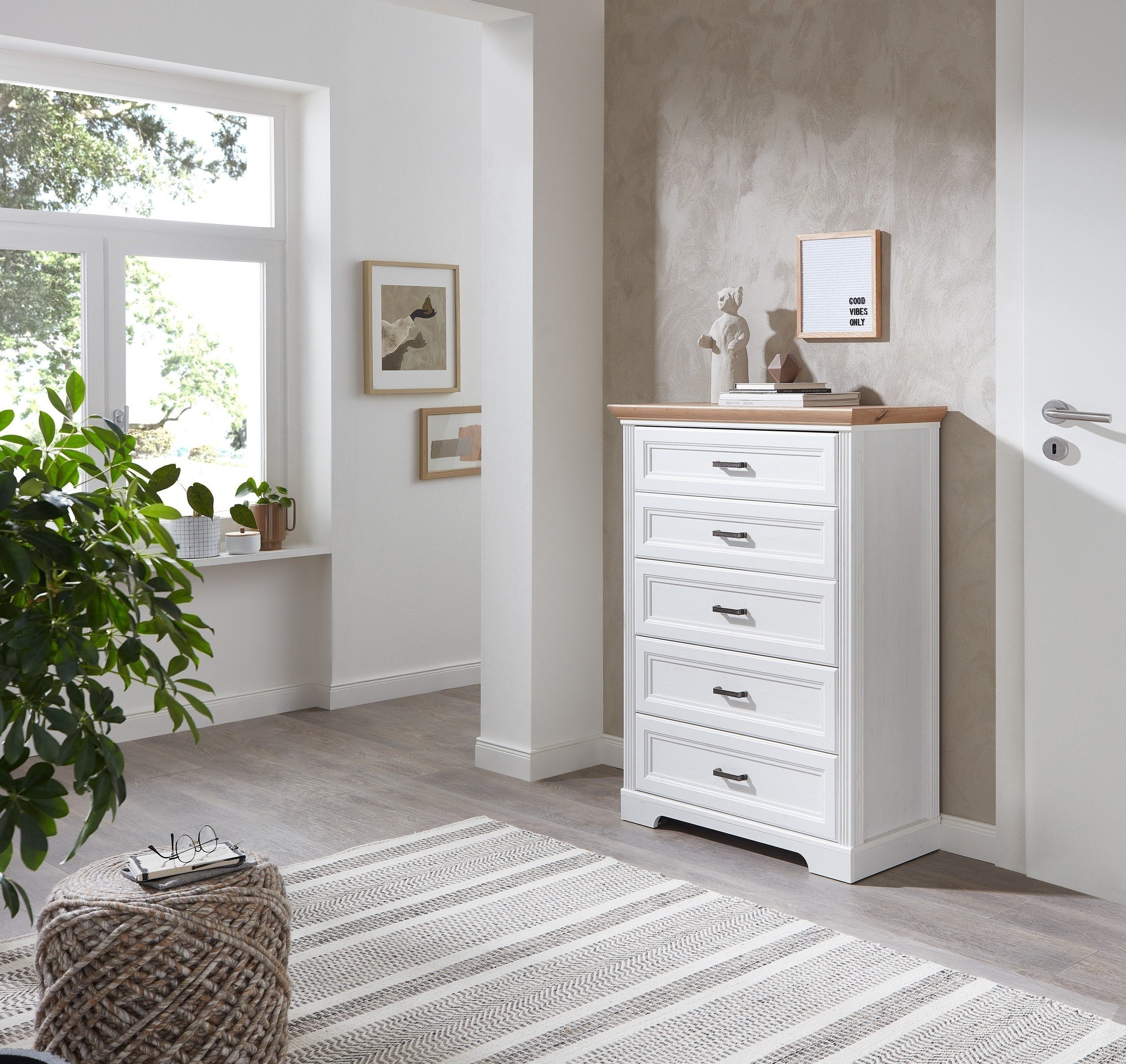 Innostyle Schubkastenkommode in Artisan/Weiß mit 5 Schubladen (BxHxT: 93x121x41 cm)