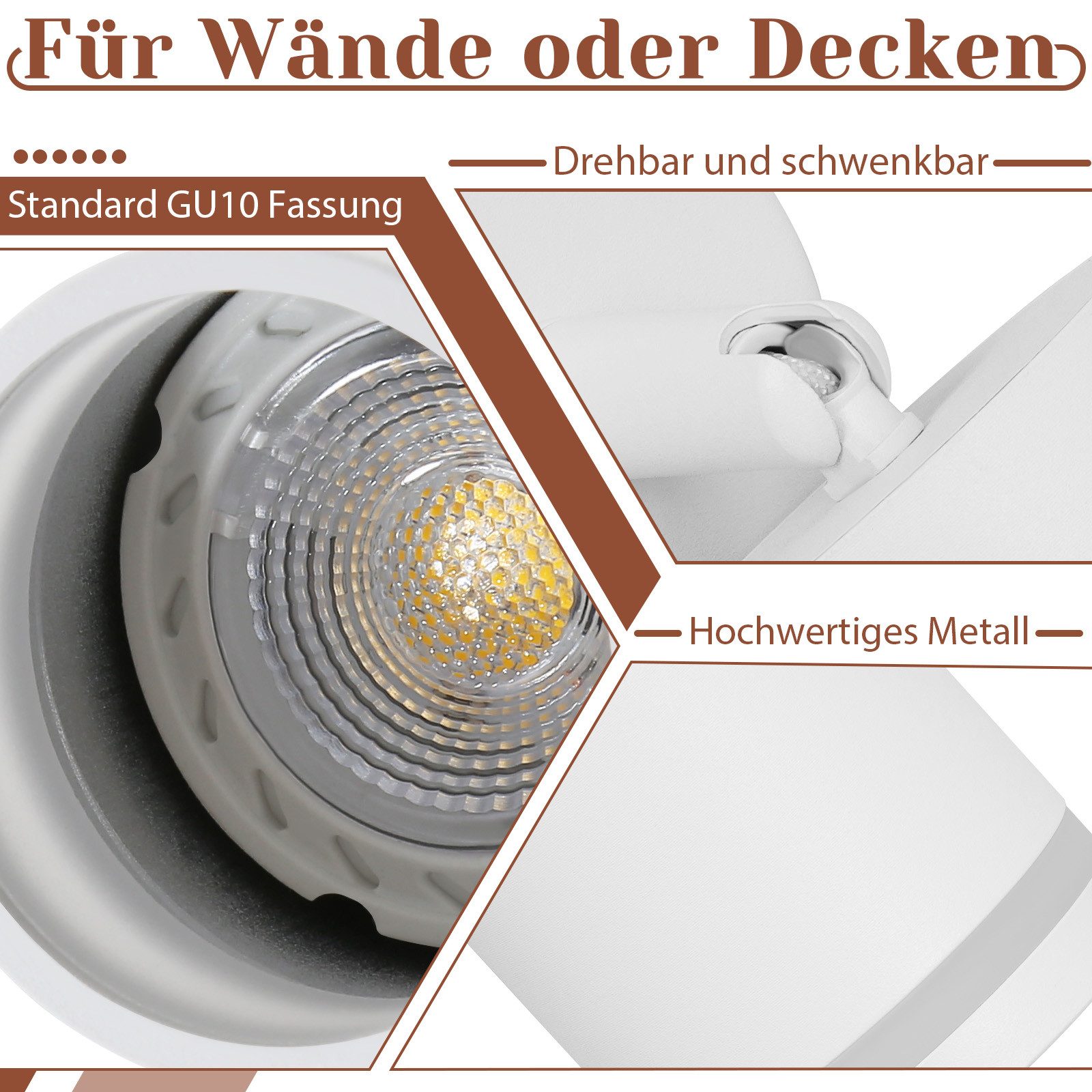 ZMH Deckenstrahler 1 Flammig Schwarz/Weiß Modern günstig online kaufen