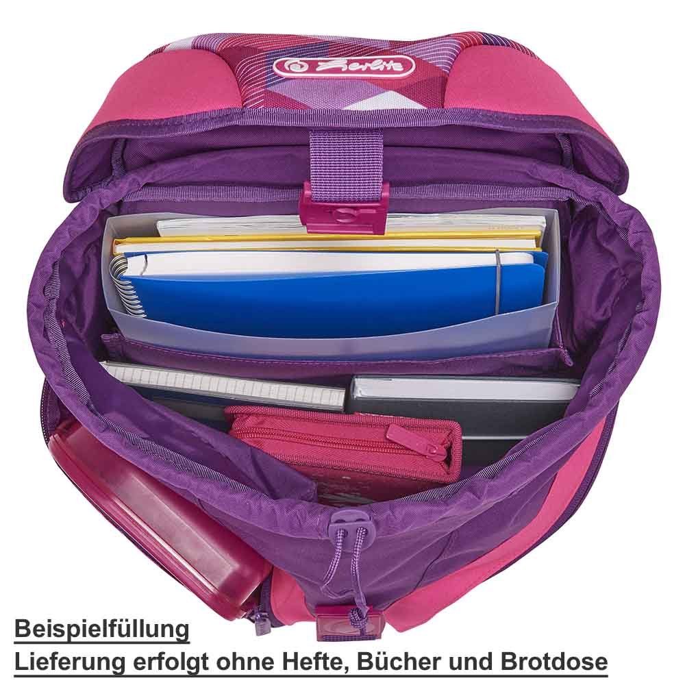 Herlitz Schulranzen Herlitz Schulrucksack Motion Plus Pink Cubes 4-teilig